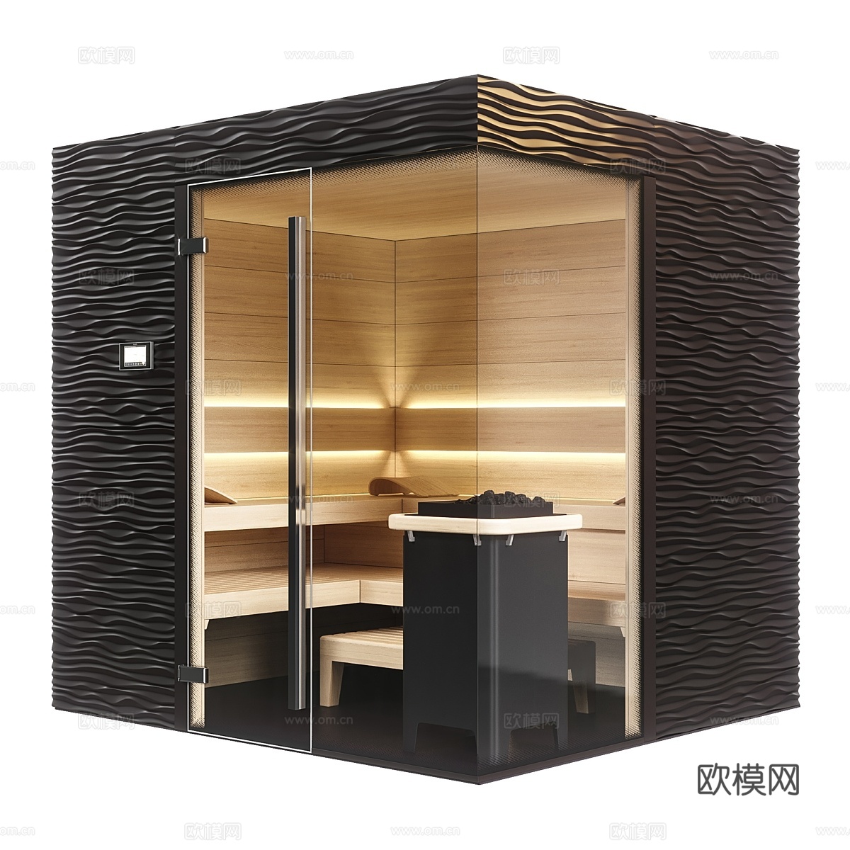 KLAFS设计桑拿房带桑拿加热器sanariu3d模型下载