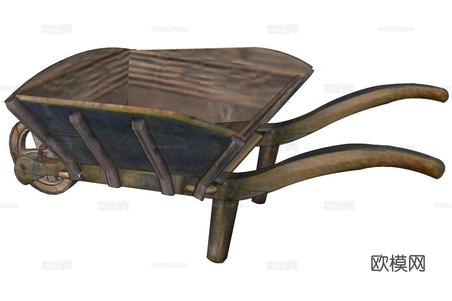 独轮车工地推车su模型