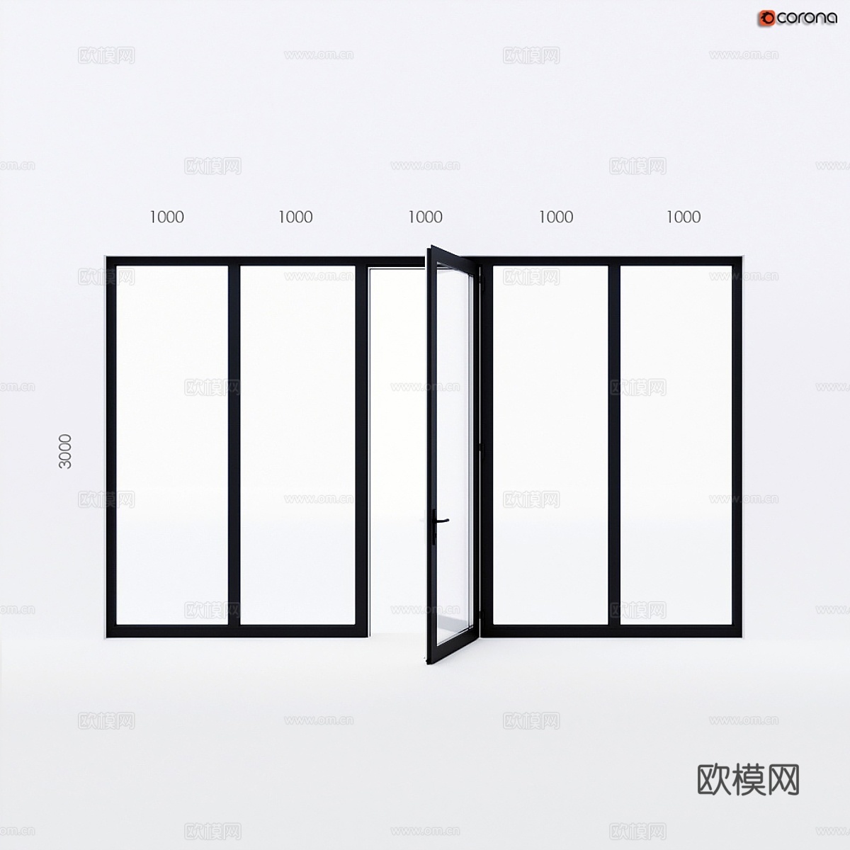 阳台门 Alumil3d模型下载