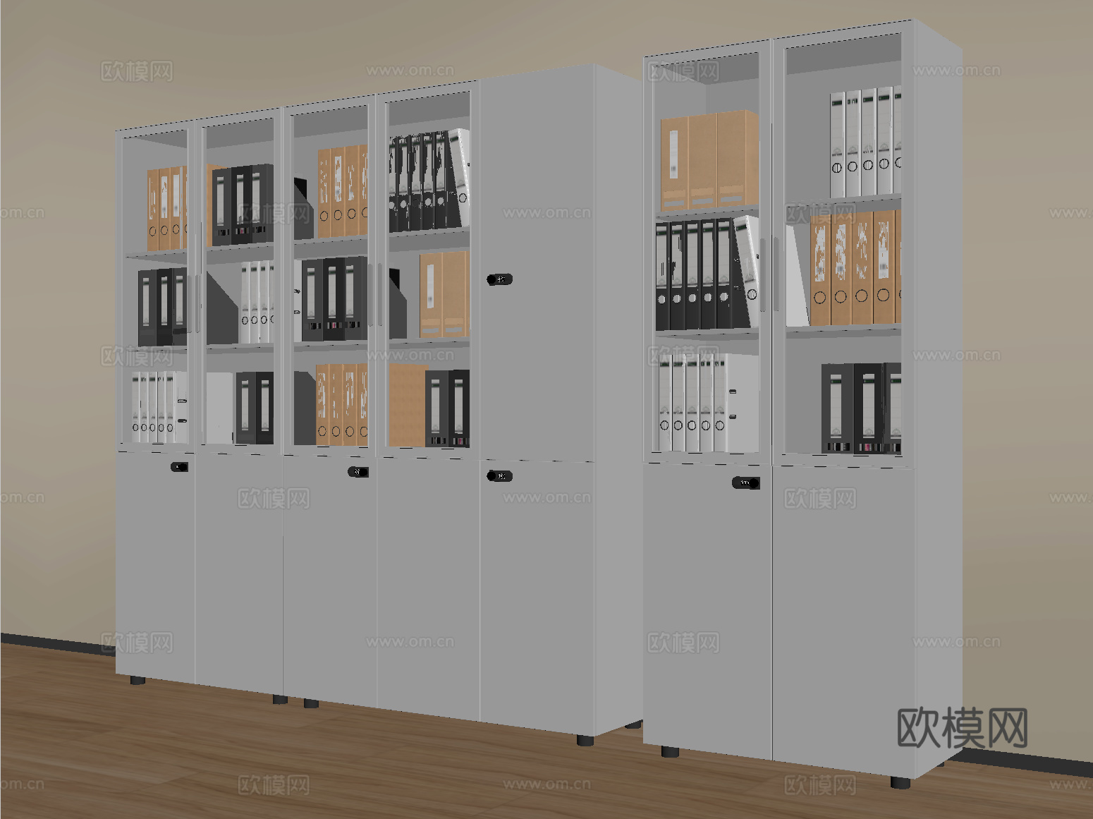 现代档案柜 文件柜 铁皮柜su模型