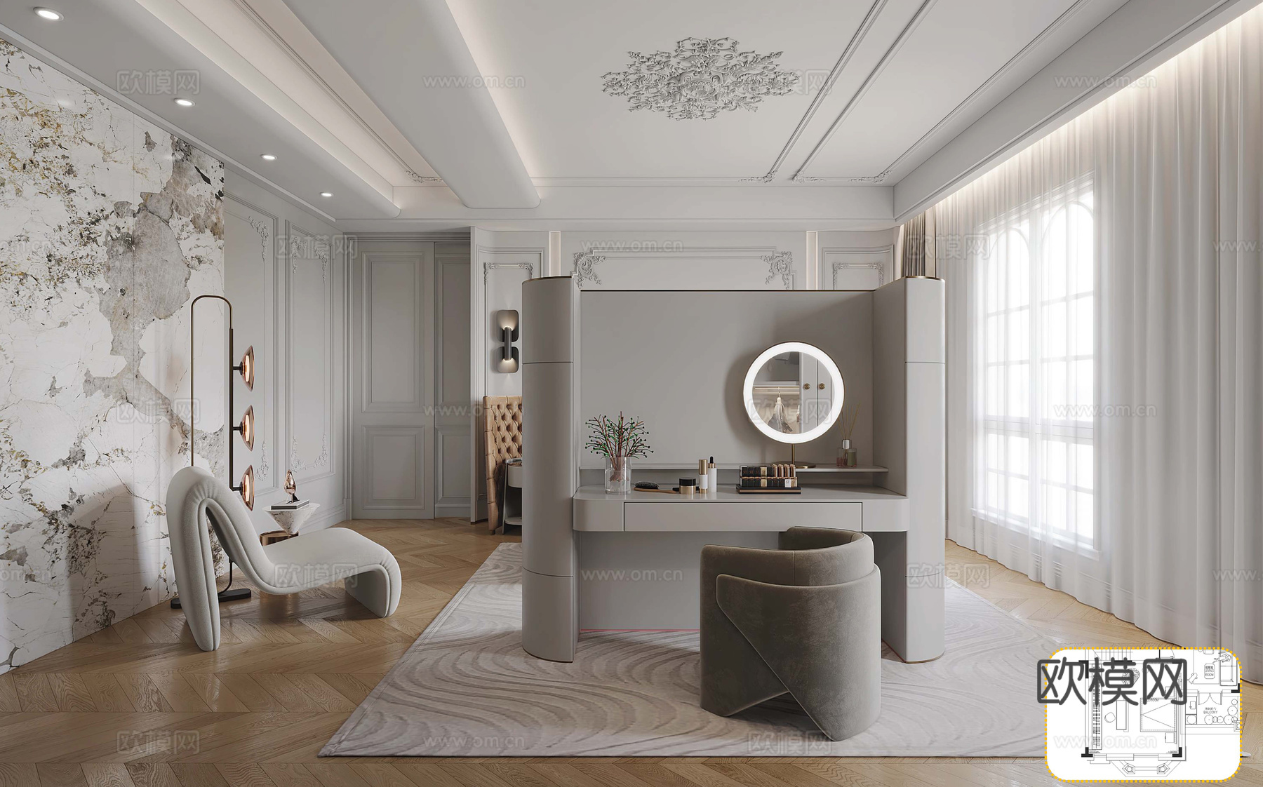 轻奢法式别墅 最新全套施工图 效果图合集cad施工图