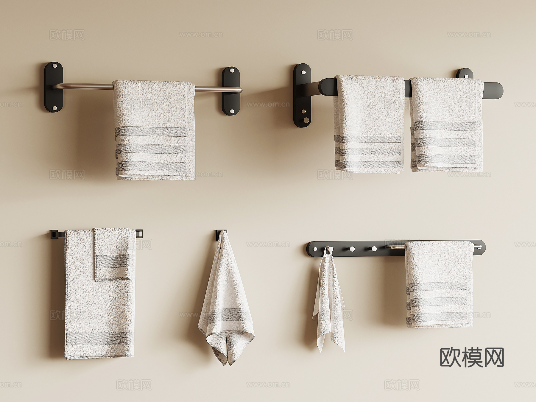 现代意式毛巾架su模型