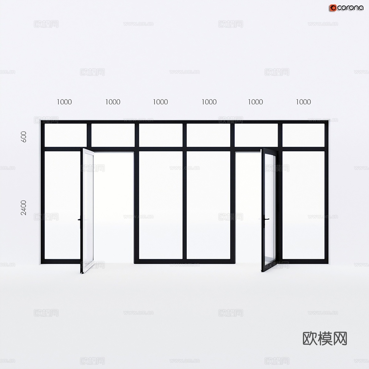 阳台门 Alumil3d模型下载