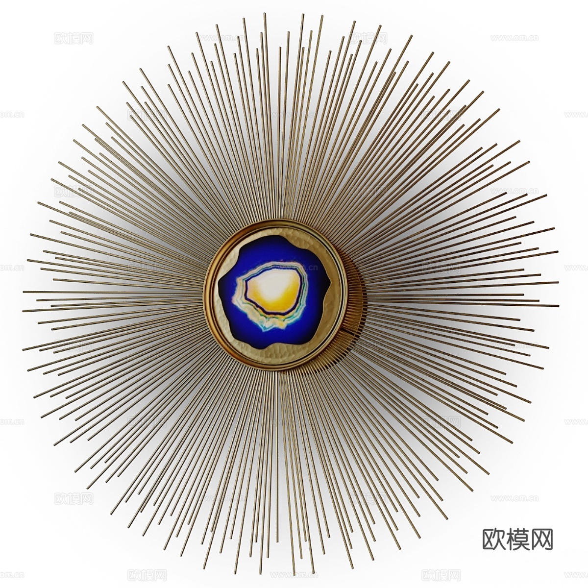 优雅抛光蓝玛瑙星芒壁灯3d模型下载