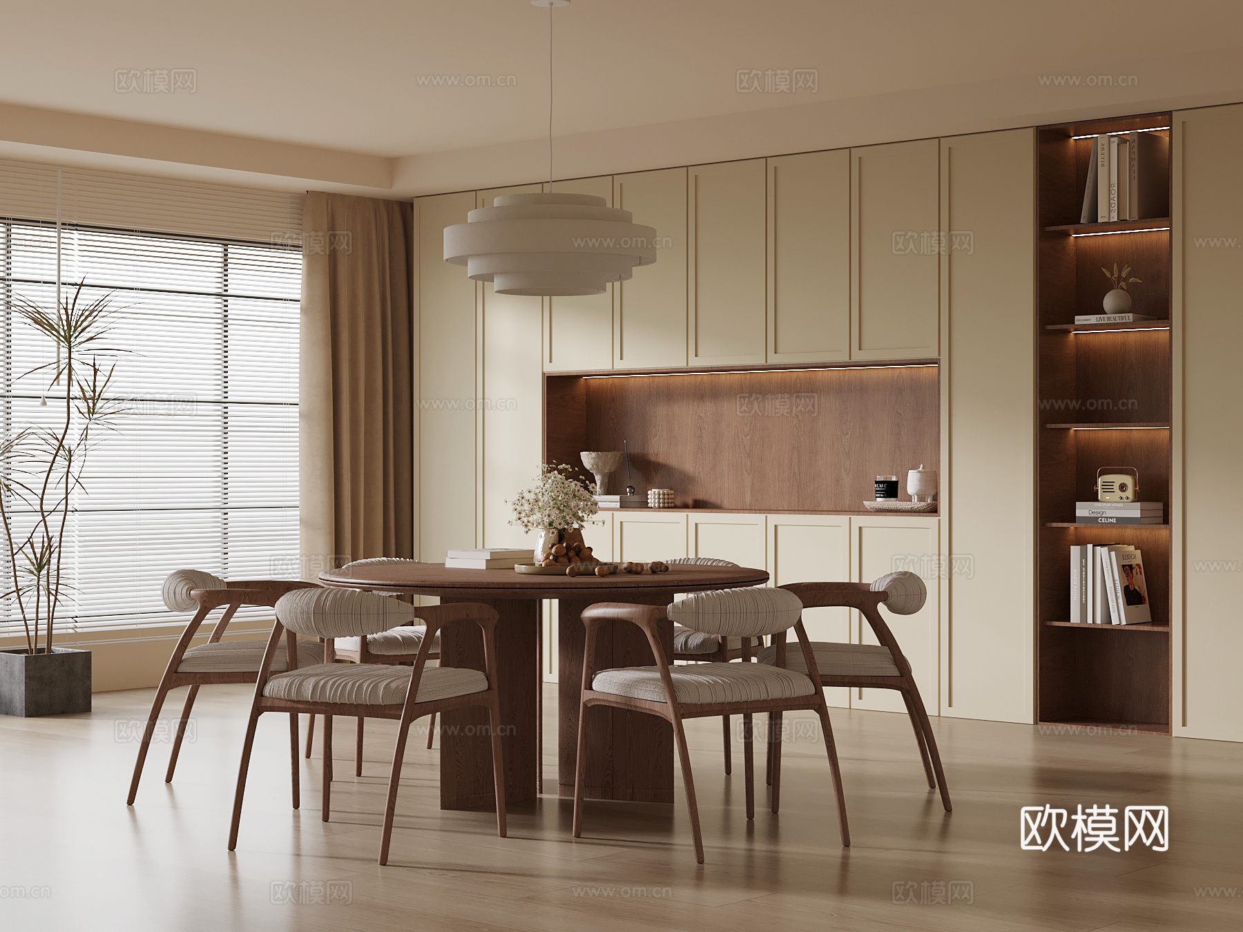 中古风餐厅su模型