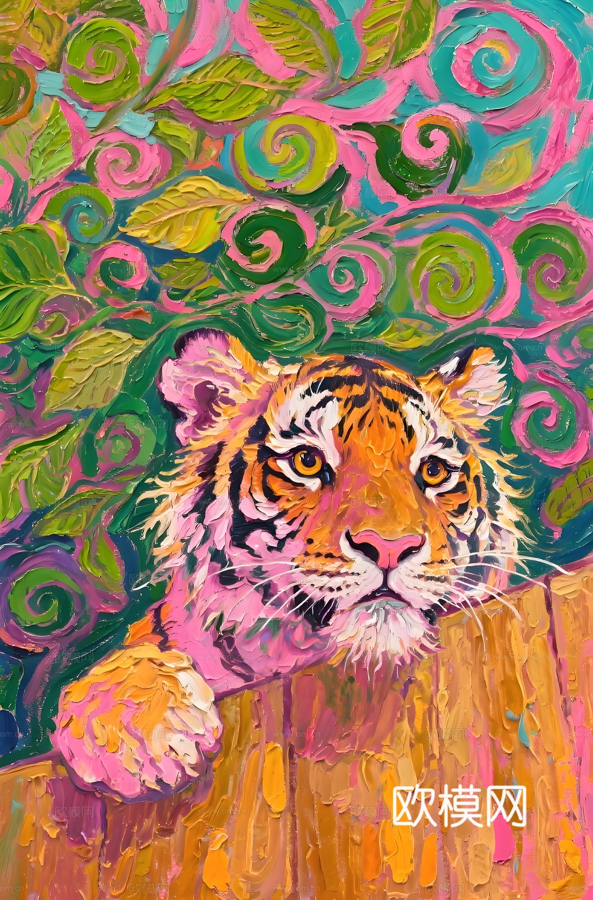 老虎豹子艺术画芯下载（渲染图7）