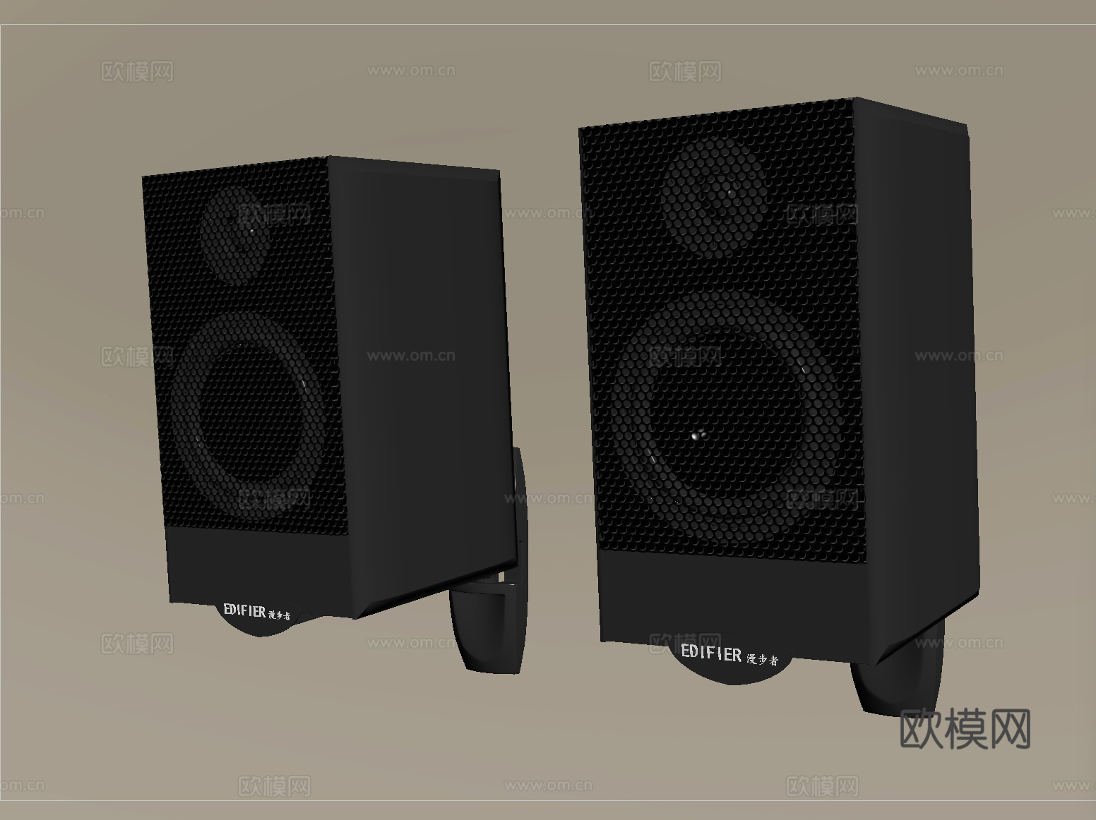 现代壁挂音响 低音炮su模型