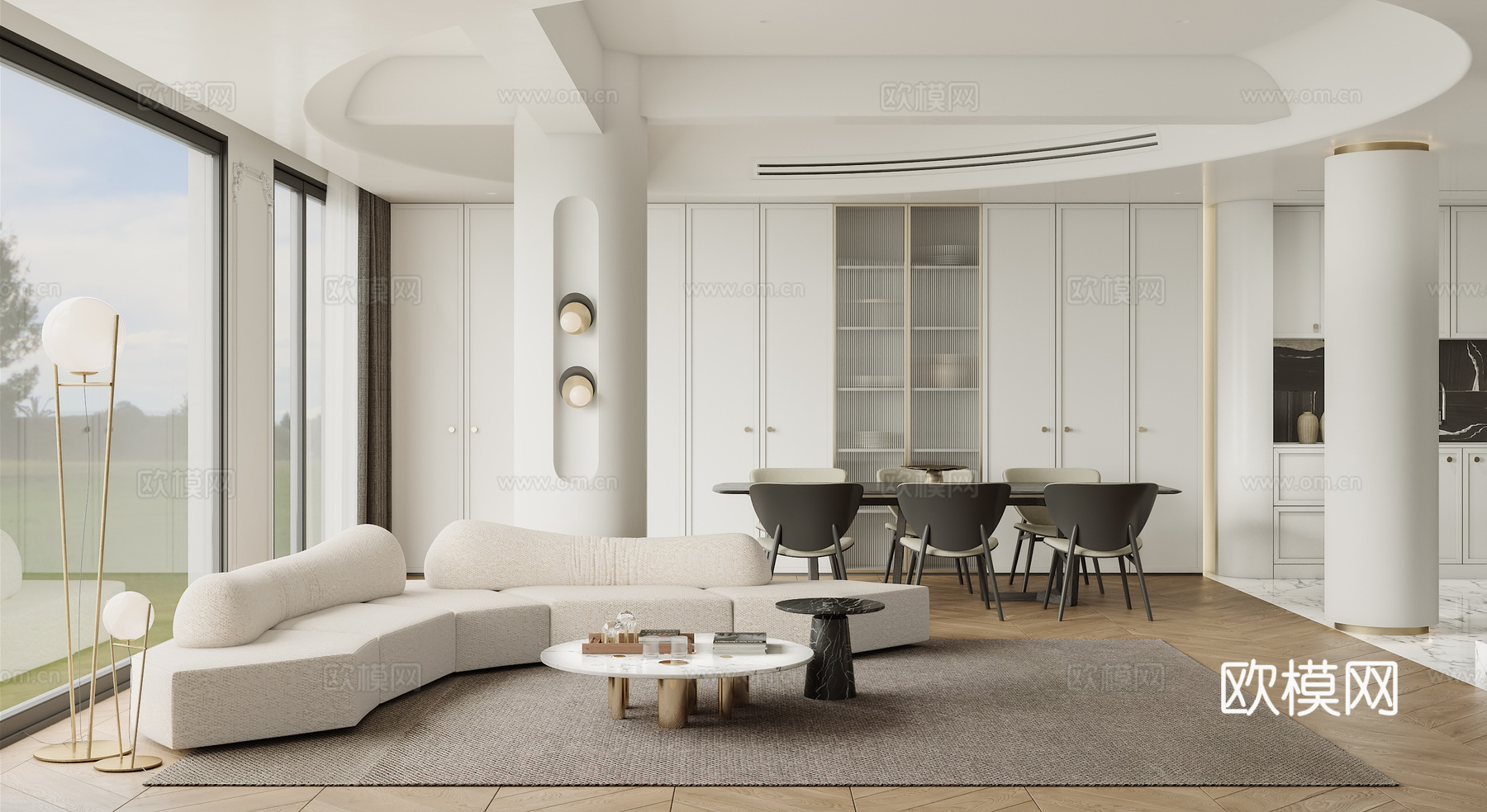 轻奢现代法式别墅 最新全套施工图 效果图合集cad施工图