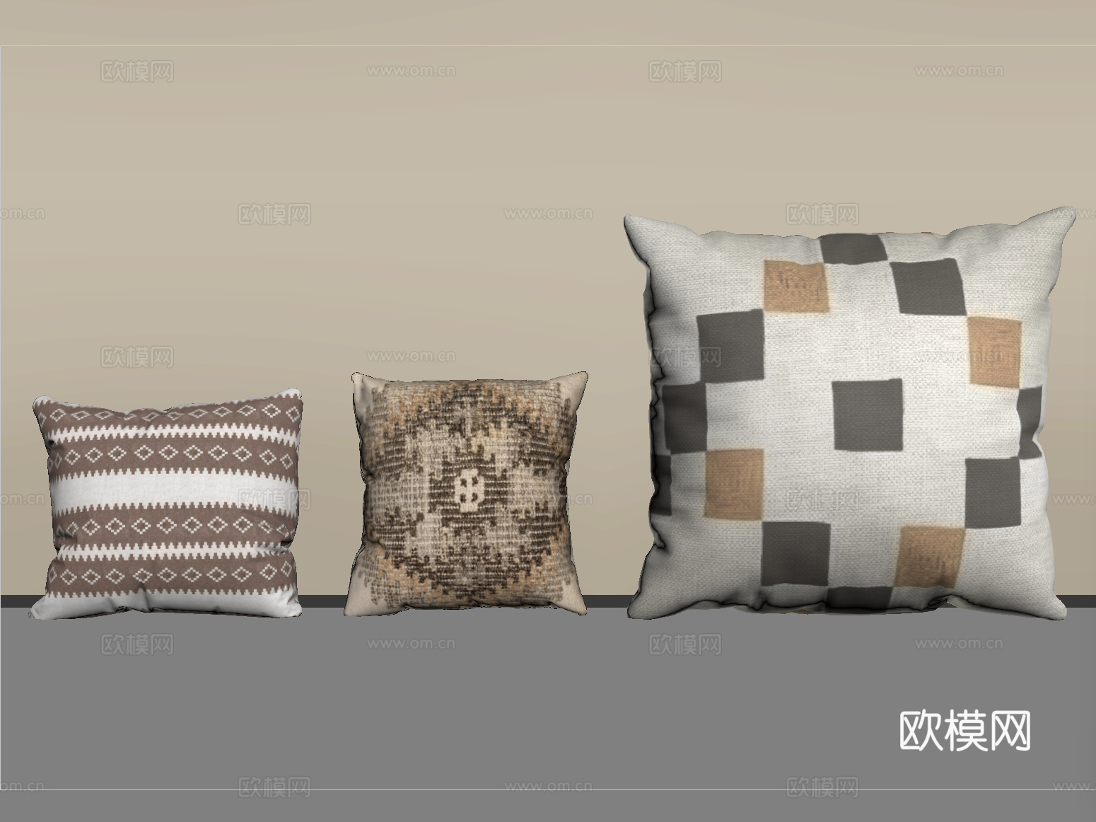 现代抱枕 装饰抱枕 布艺抱枕su模型