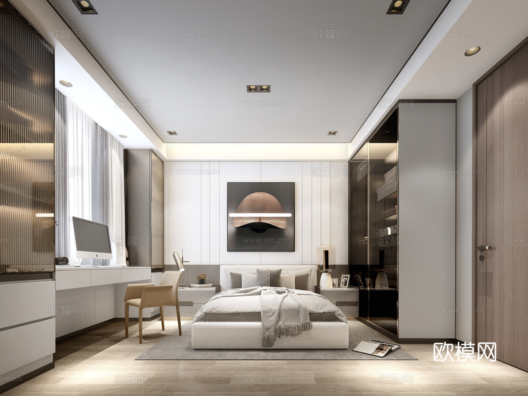 轻奢平层样板间 最新全套施工图 效果图合集cad施工图