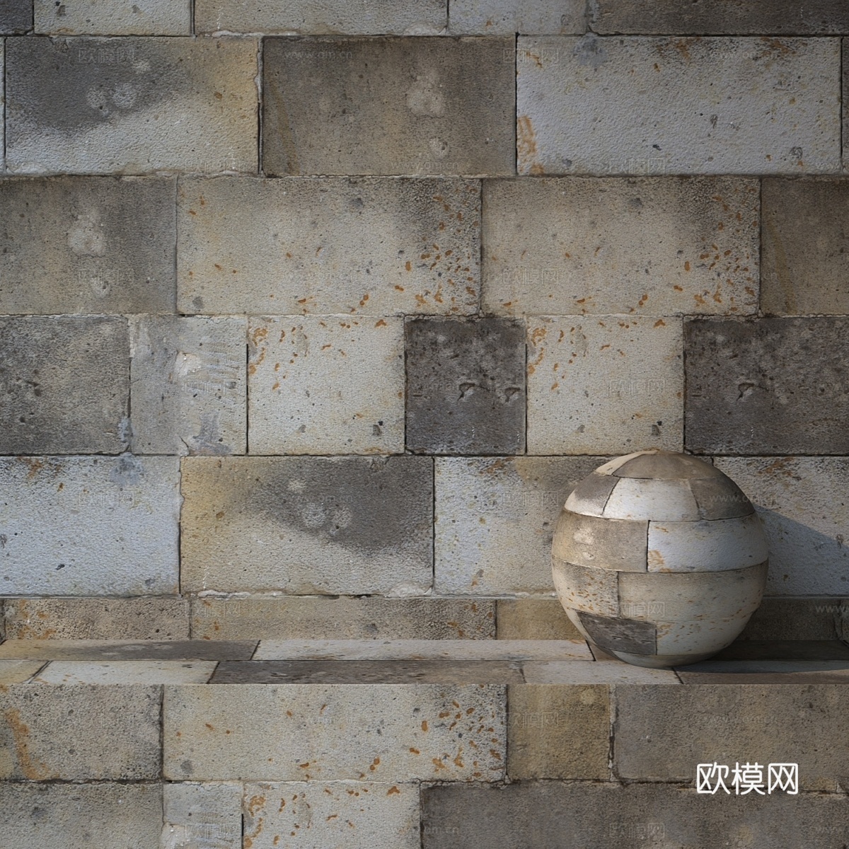 石灰华943d模型下载