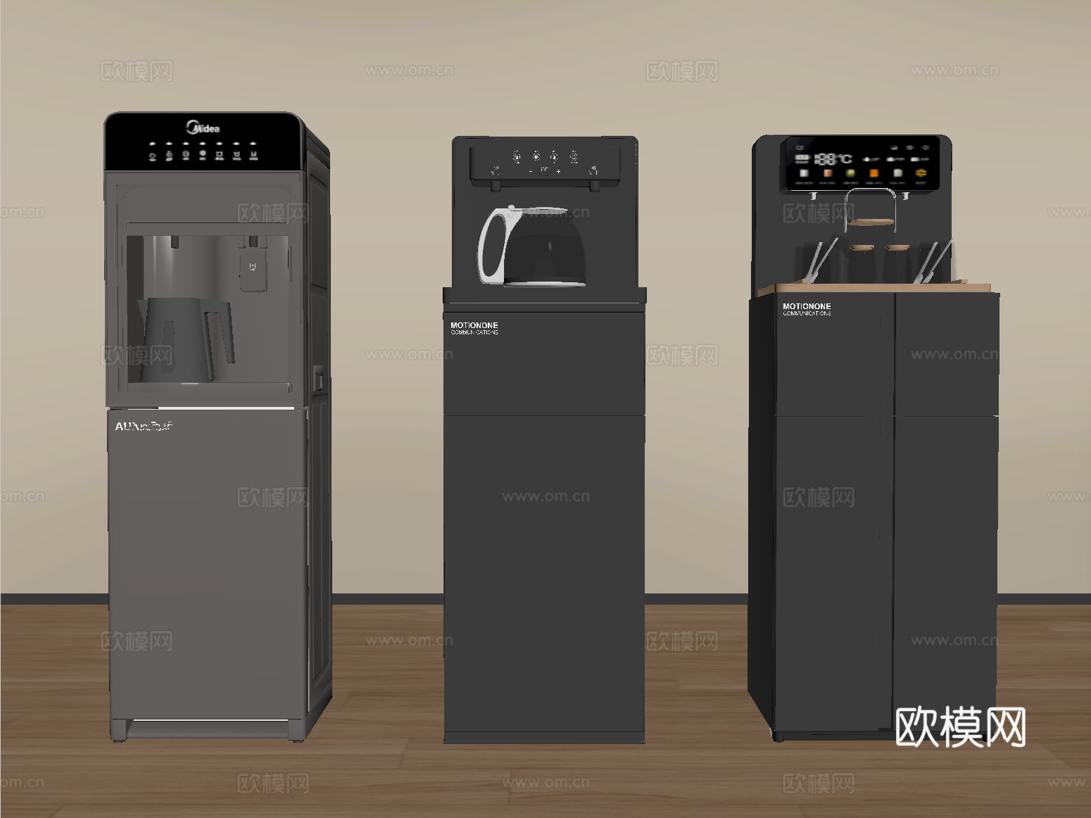 现代饮水机 茶吧机 立式饮水机su模型su模型