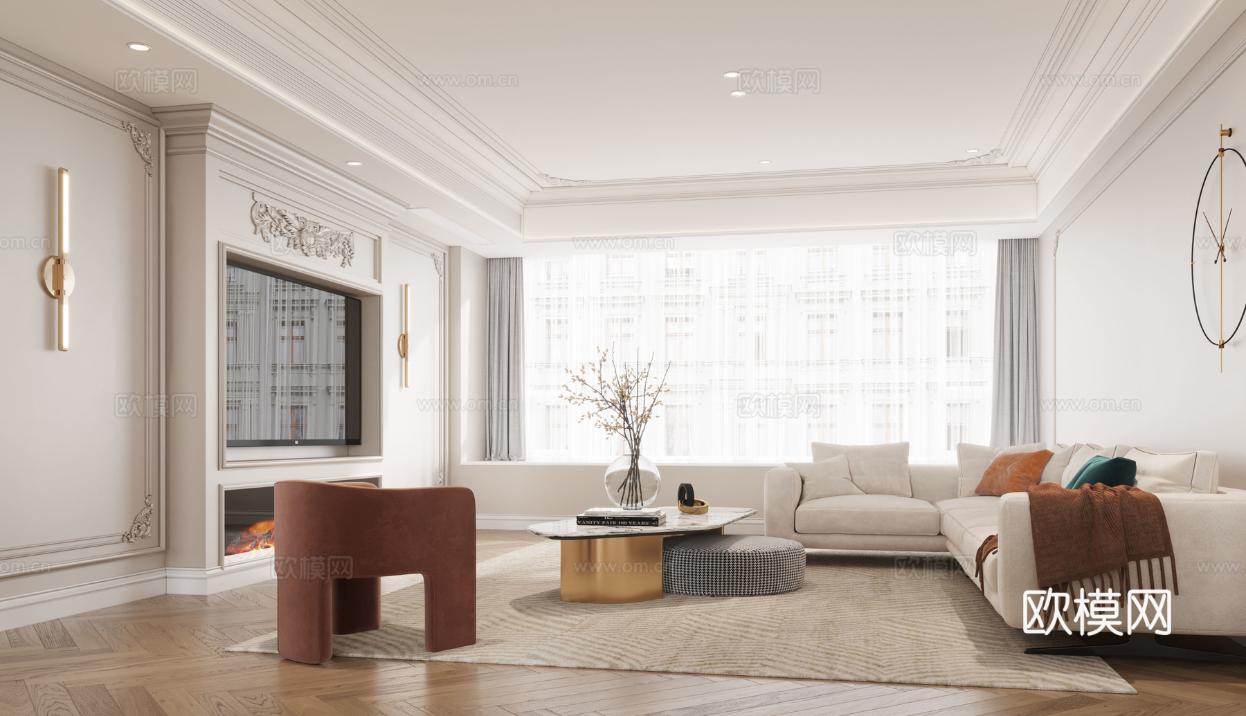 轻奢法式别墅 最新全套施工图 效果图合集cad施工图