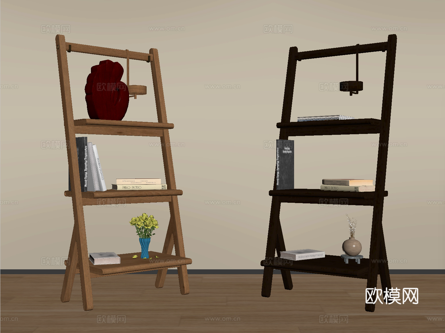 现代置物架 装饰架 摆件su模型