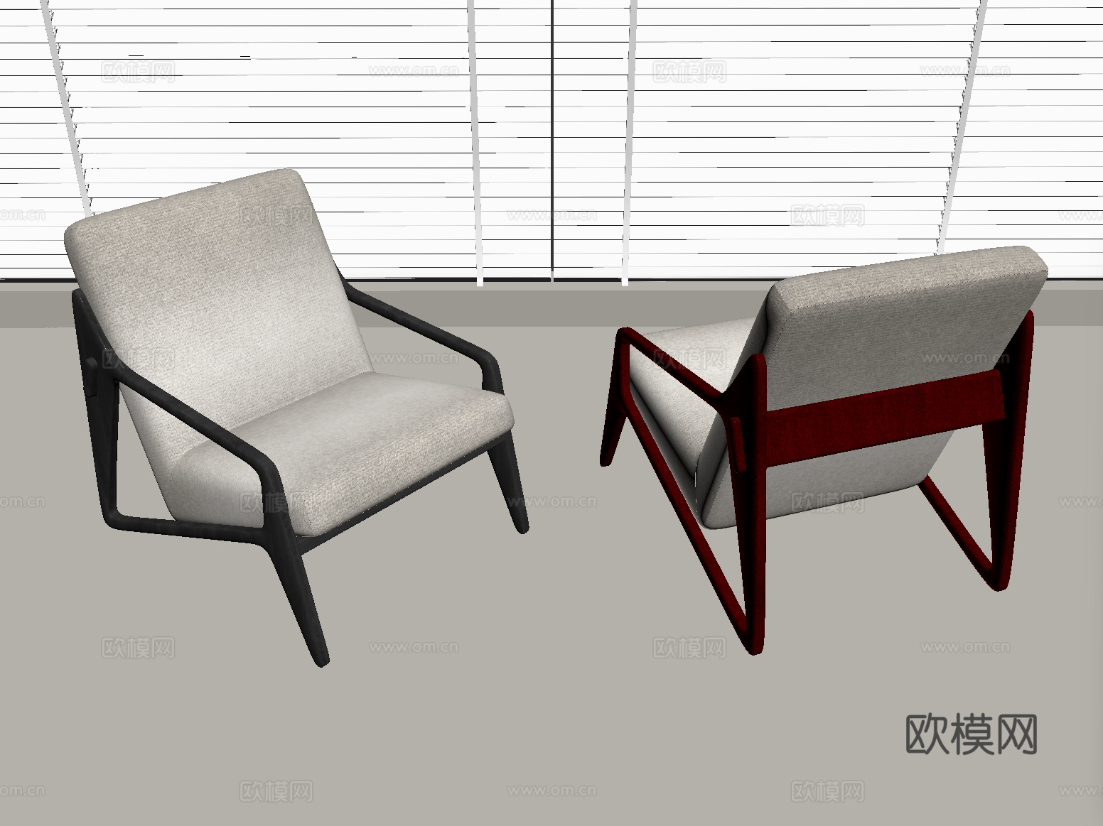 现代休闲椅 单椅 餐椅 布艺休闲椅su模型