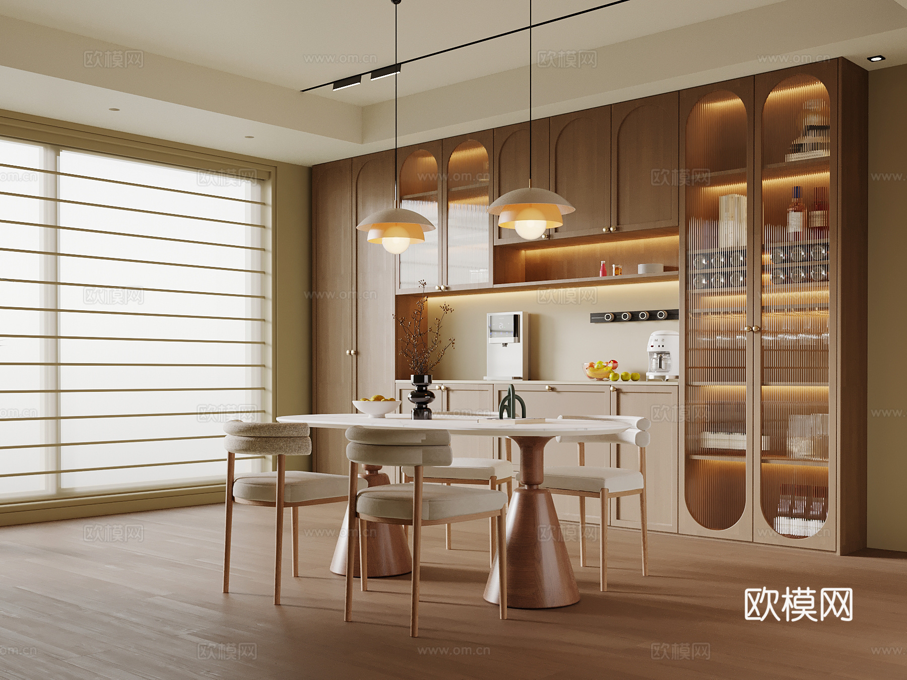 中古风餐厅su模型