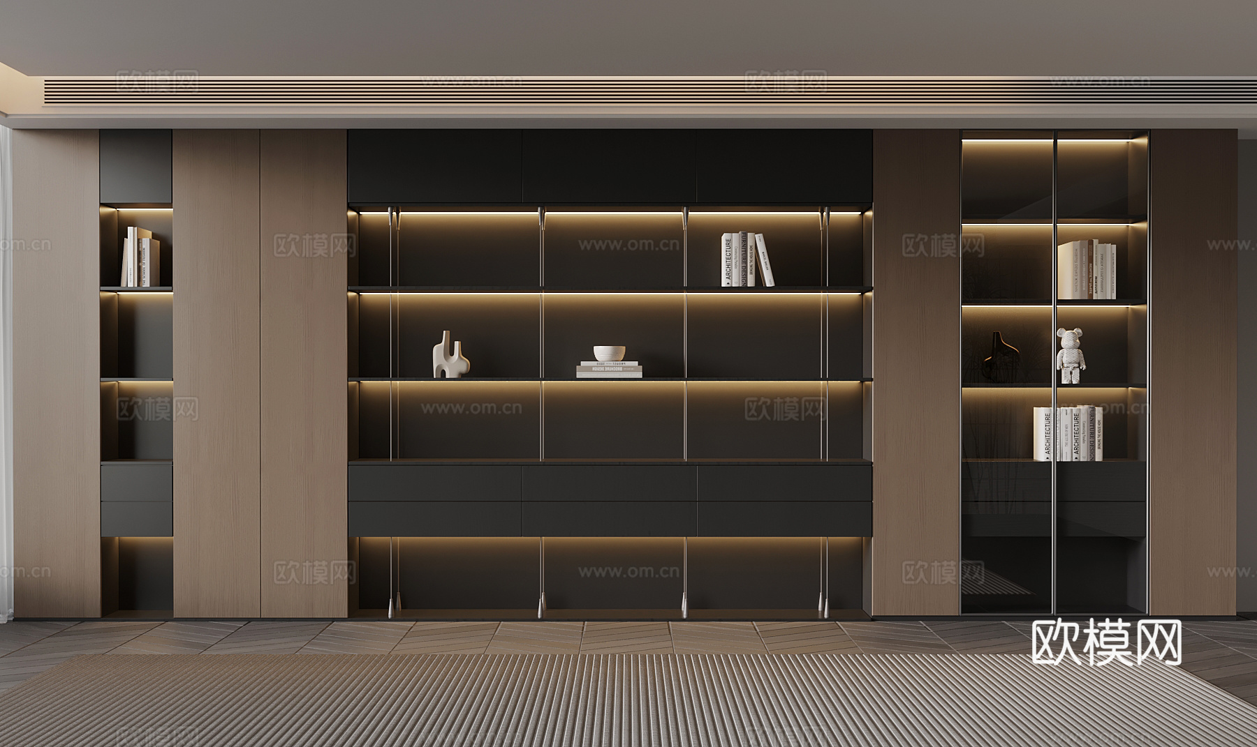 意式书柜免费su模型