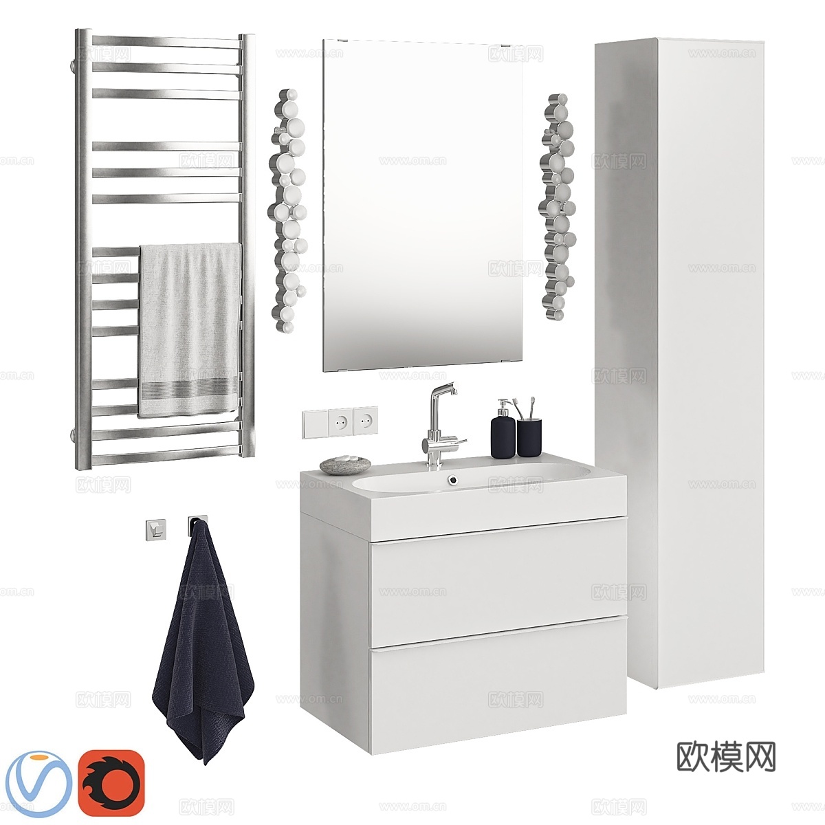 宜家Godmorgon系列套装83d模型下载