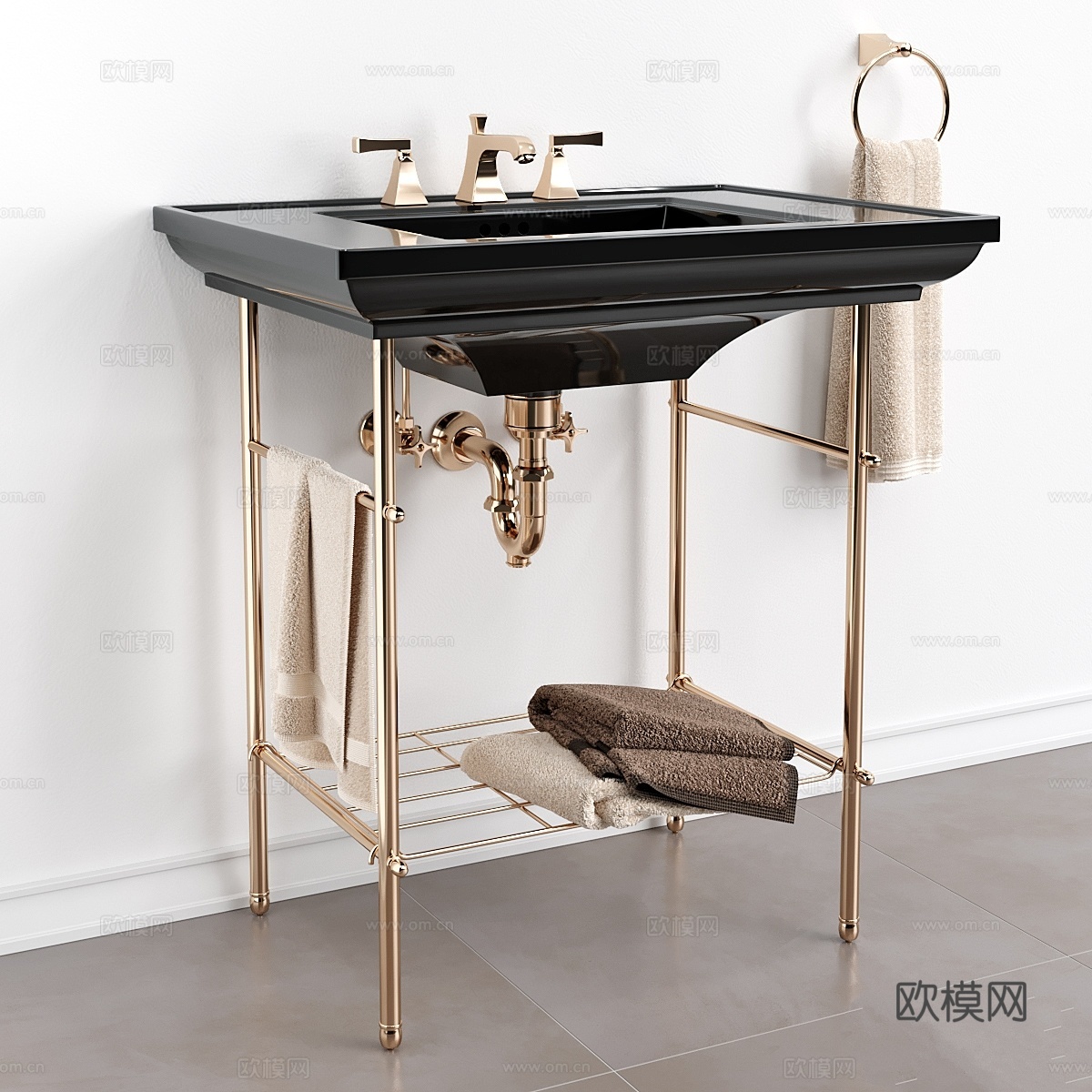 科勒回忆录系列桌腿。台面洗手盆3d模型下载