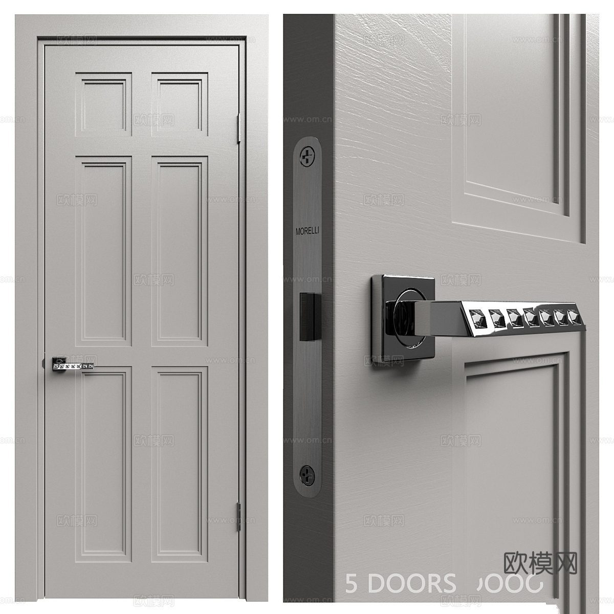 室内门 Academy Medea 五扇门 #13d模型下载