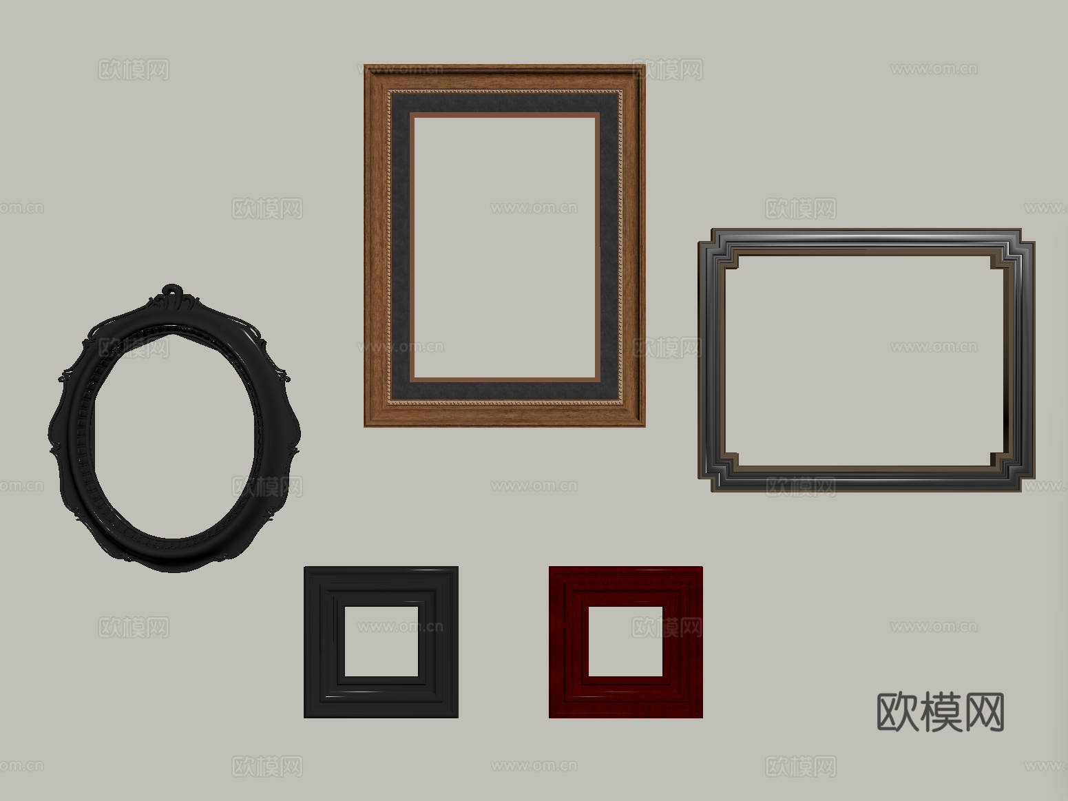 法式中古风相框 装饰画框 镜框su模型
