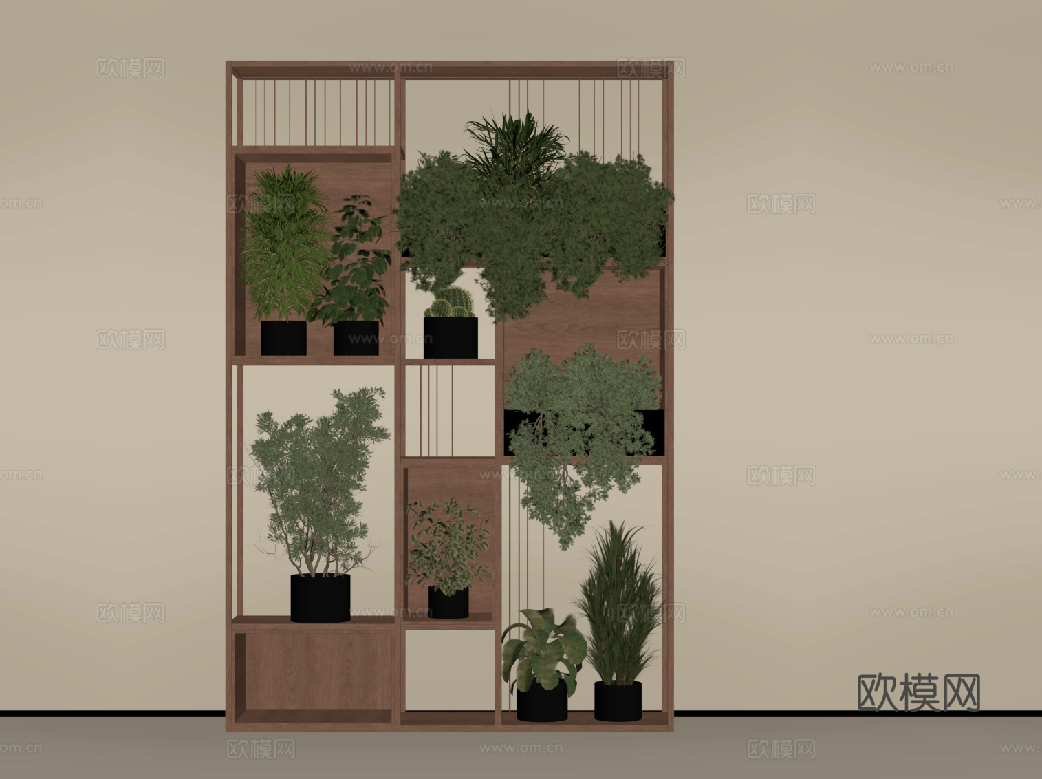 现代花架su模型