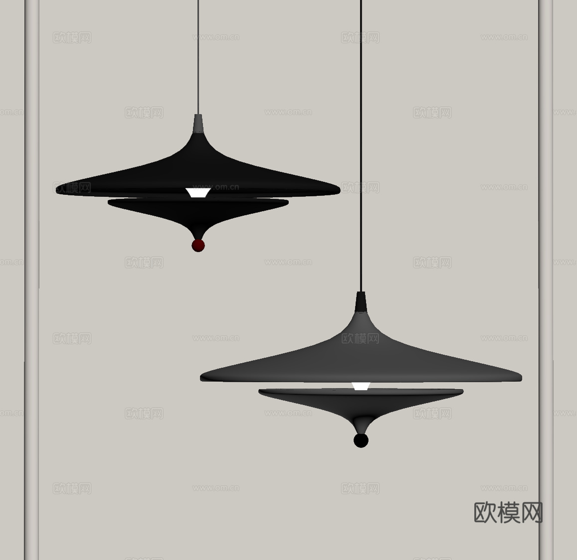 现代意式吊灯 金属吊灯 鱼线吊灯su模型