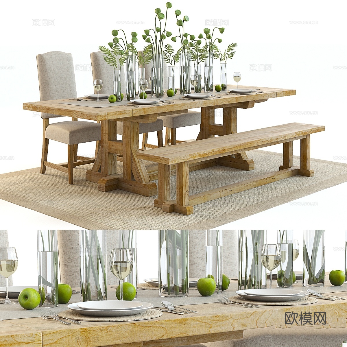 陶器谷 Stafford 套装 23d模型下载