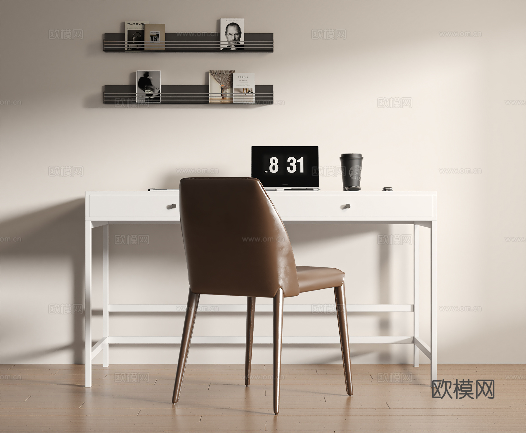 现代书桌su模型