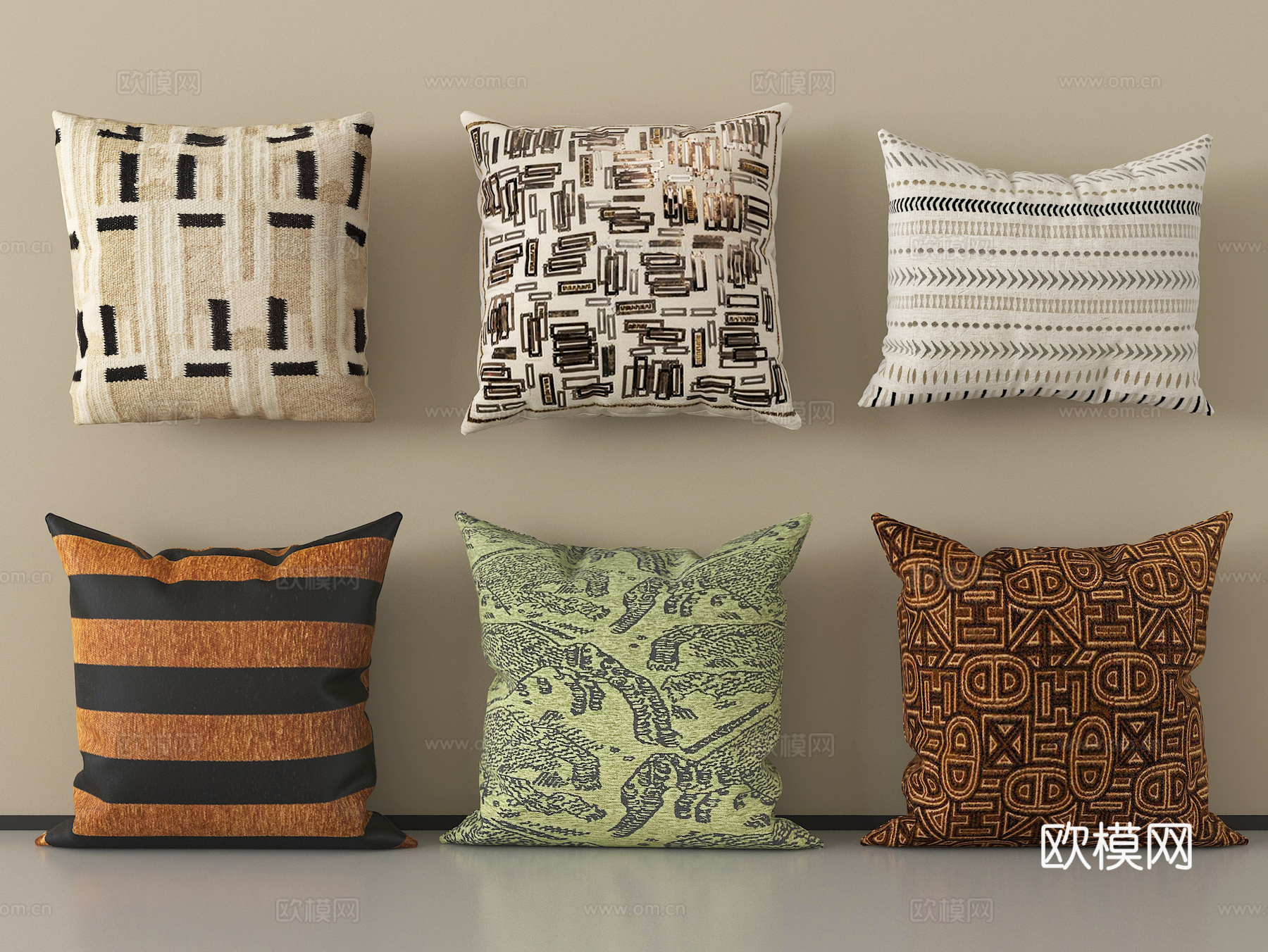 现代抱枕 装饰抱枕 布艺抱枕su模型