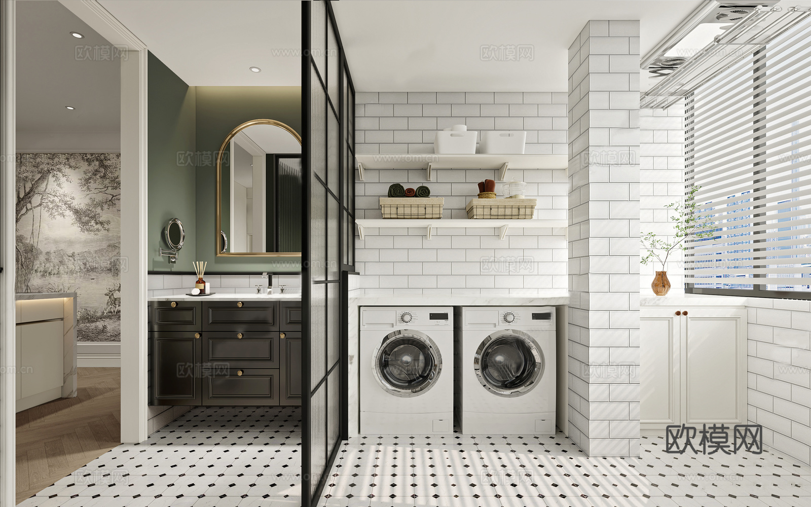 轻奢现代法式别墅 最新全套施工图 效果图合集cad施工图