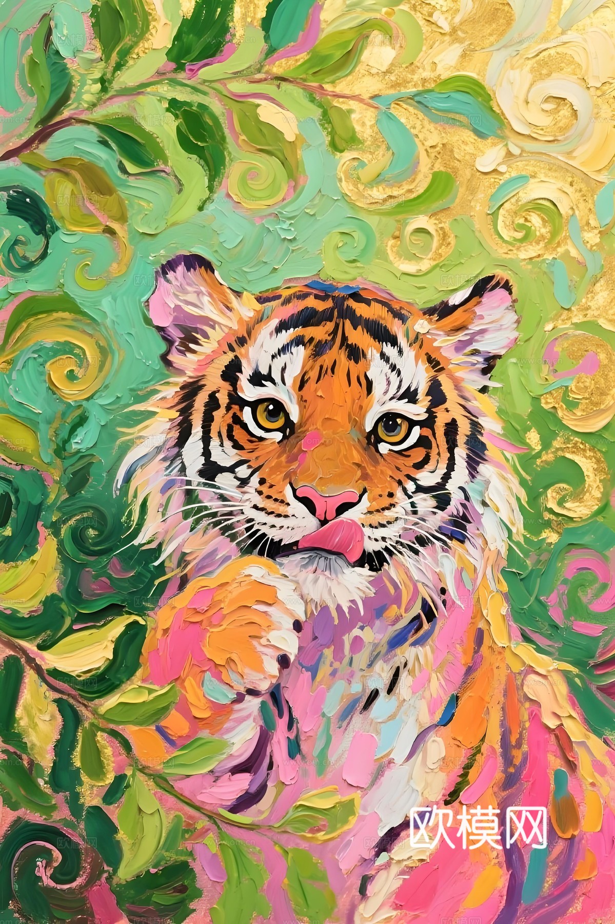老虎豹子艺术画芯下载（渲染图8）