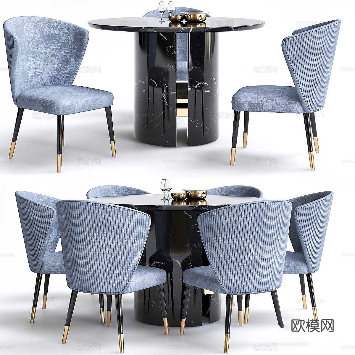 Minotti 椅与桌3d模型下载