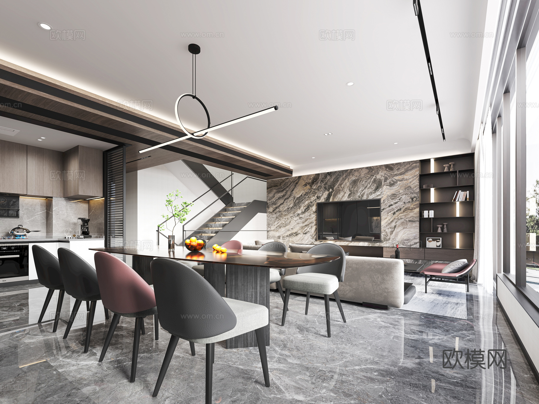 轻奢别墅 样板间 最新全套施工图 效果图合集cad施工图