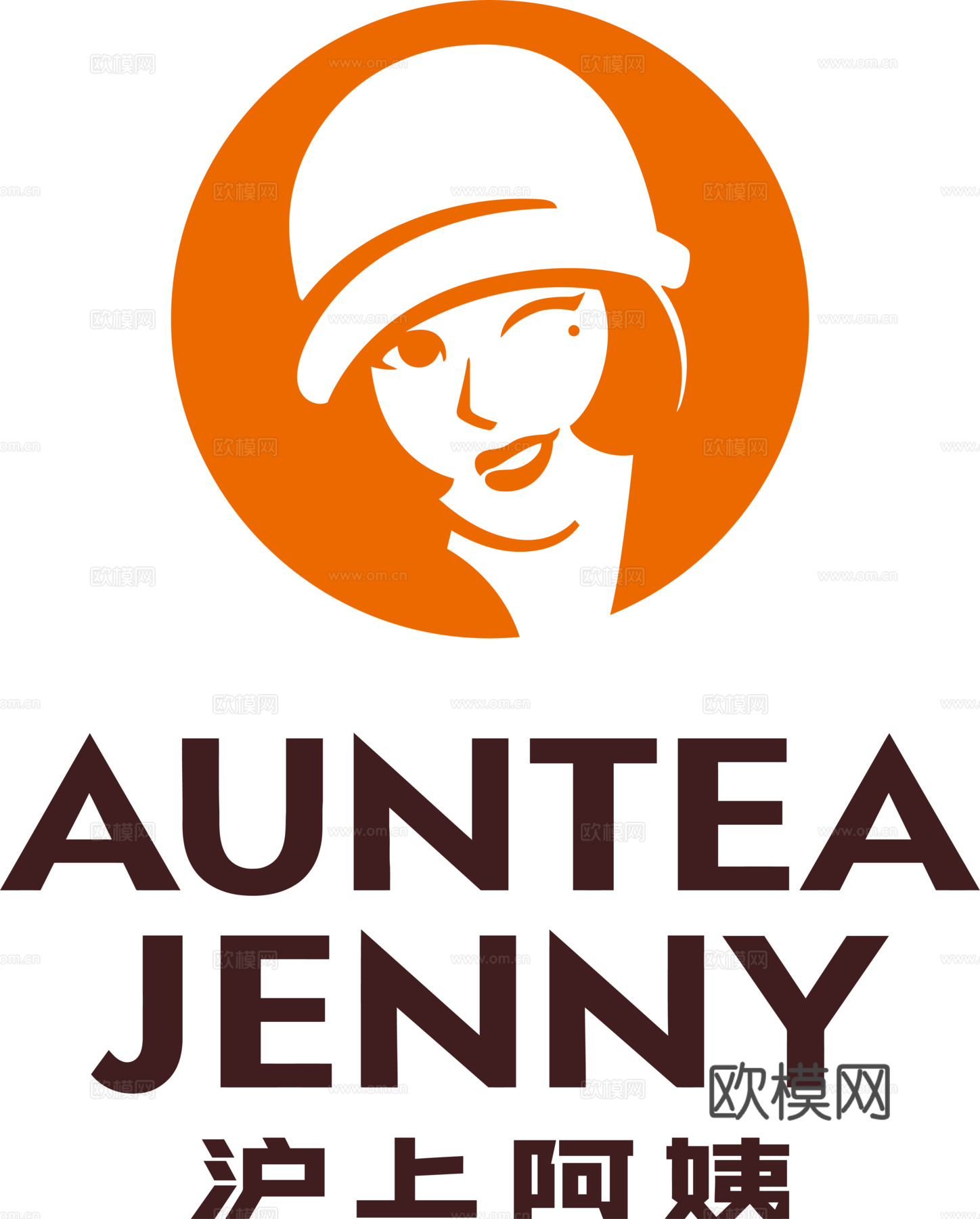 沪上阿姨，奶茶店logo