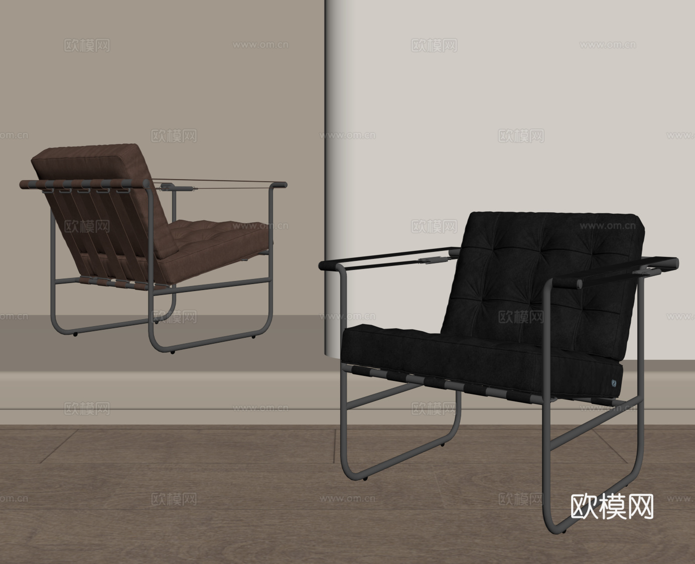 现代意式椅子 休闲椅 单人椅su模型