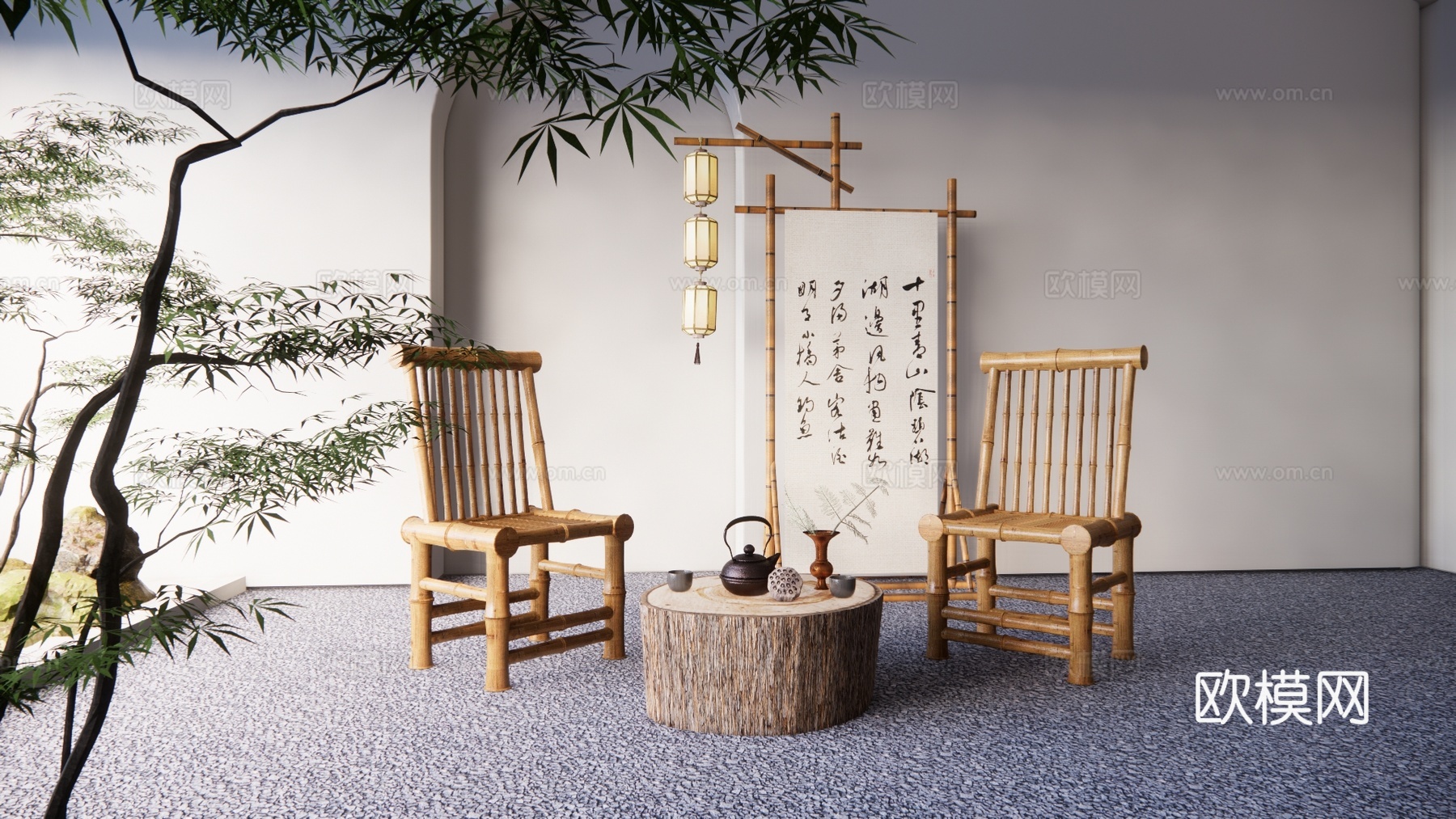 桌子 单体 桌子 工装 餐桌 茶桌 桌椅 咖啡厅 椅子 椅子su模型下载（渲染图1）