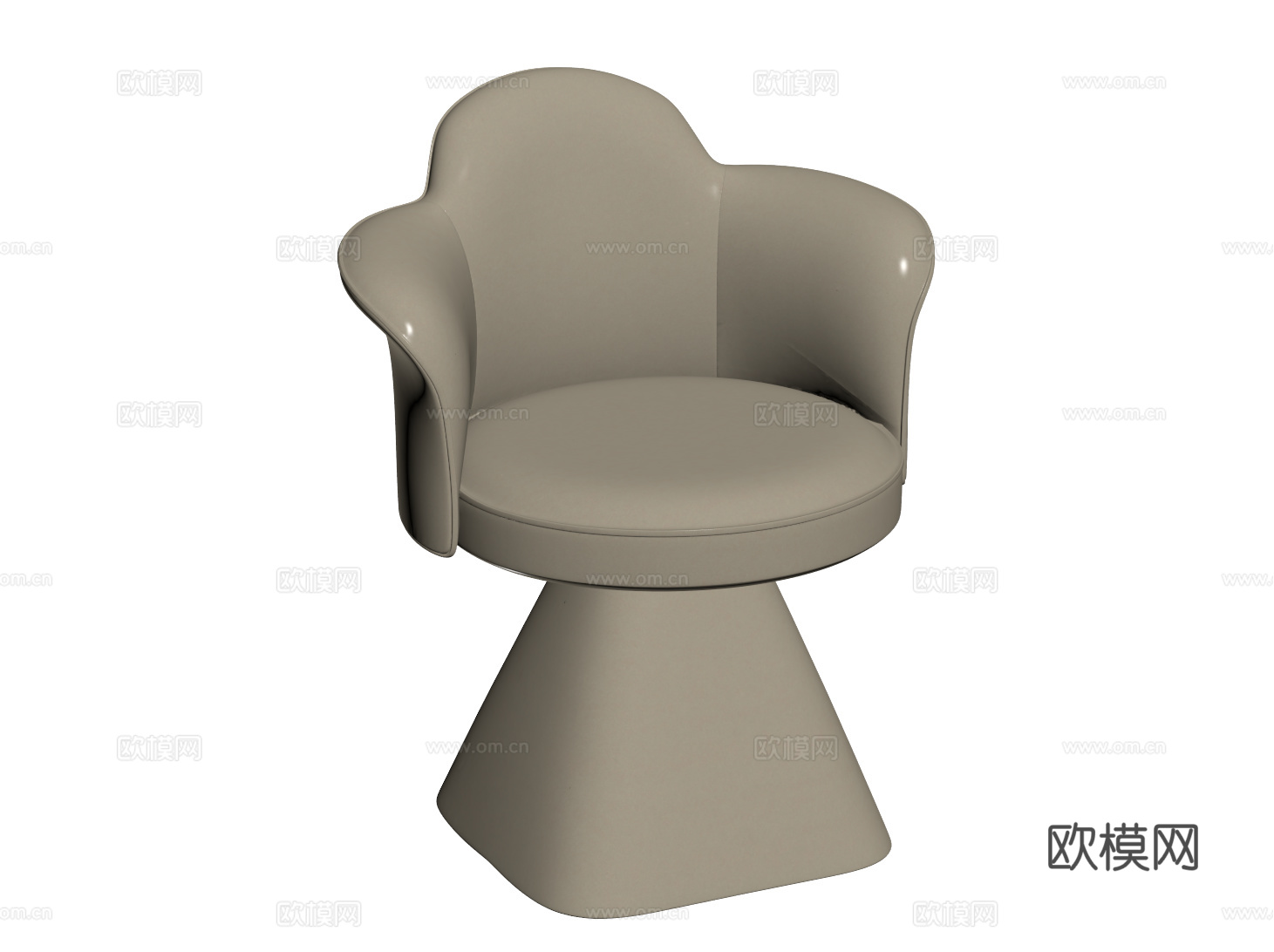 意式化妆椅 奶油梳妆椅 沙发椅 单人沙发 休闲椅su模型