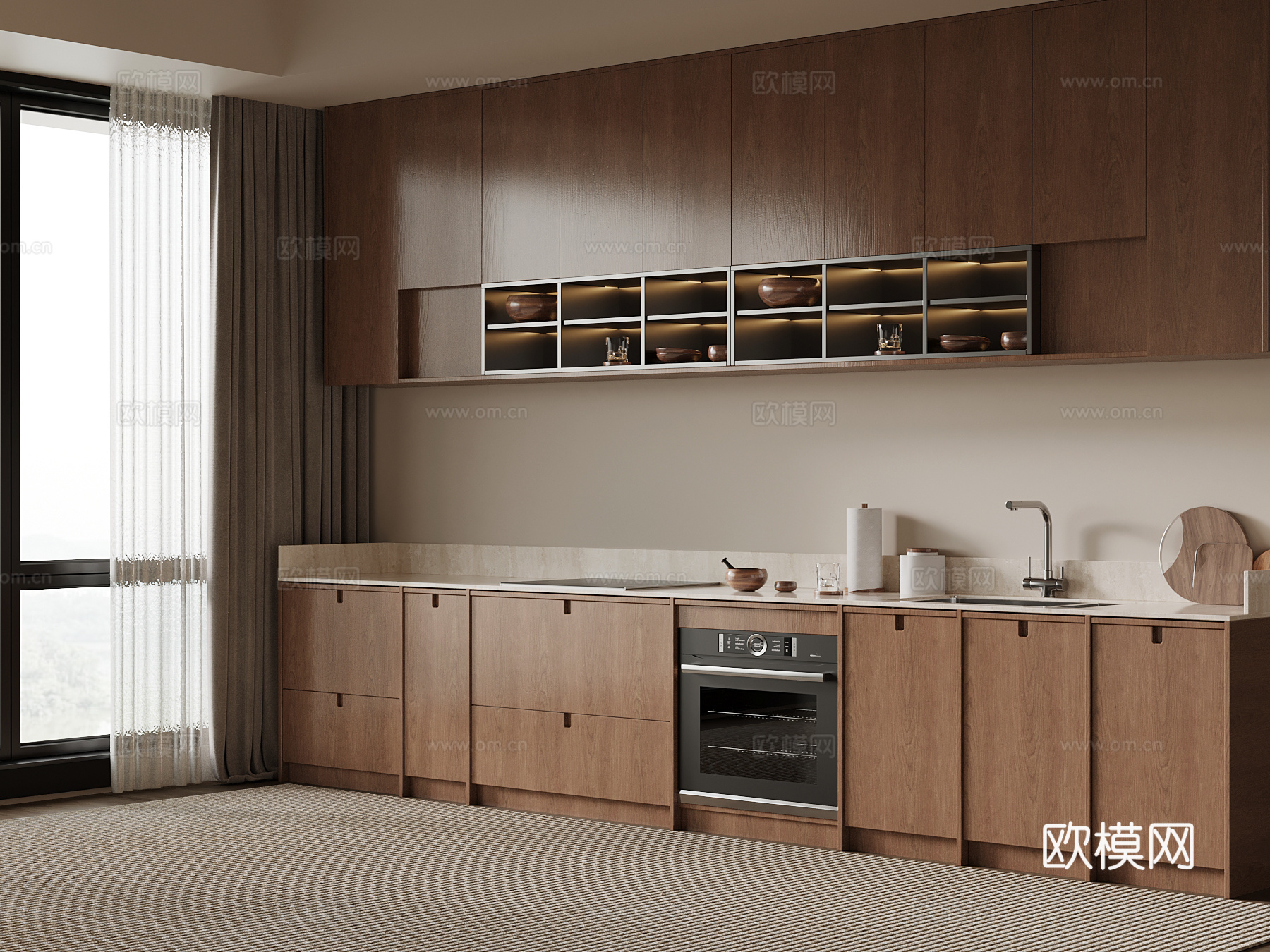 中古风橱柜su模型