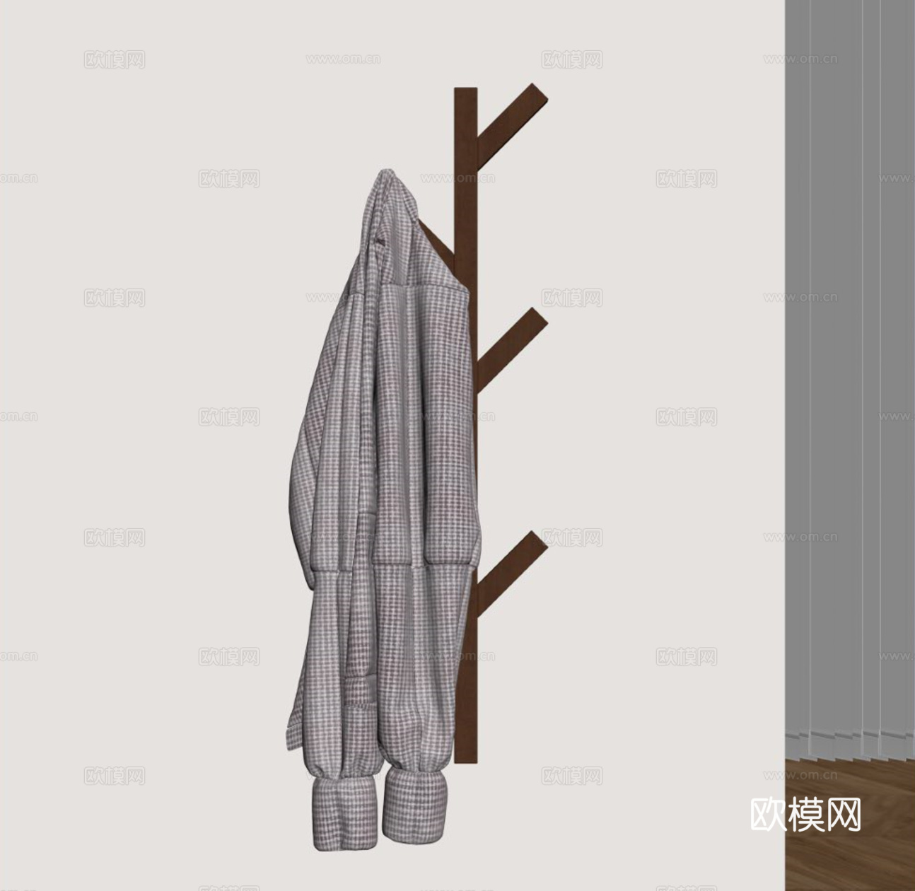 现代挂钩 挂衣钩su模型