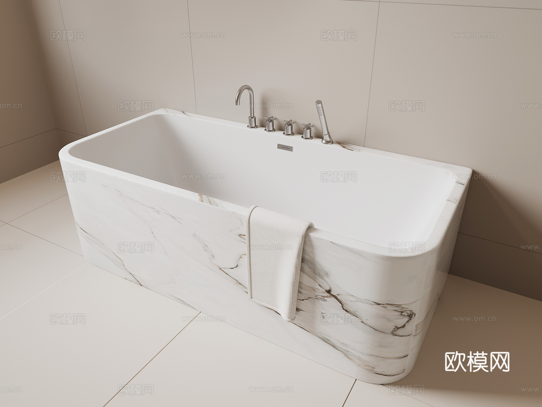 现代浴缸su模型