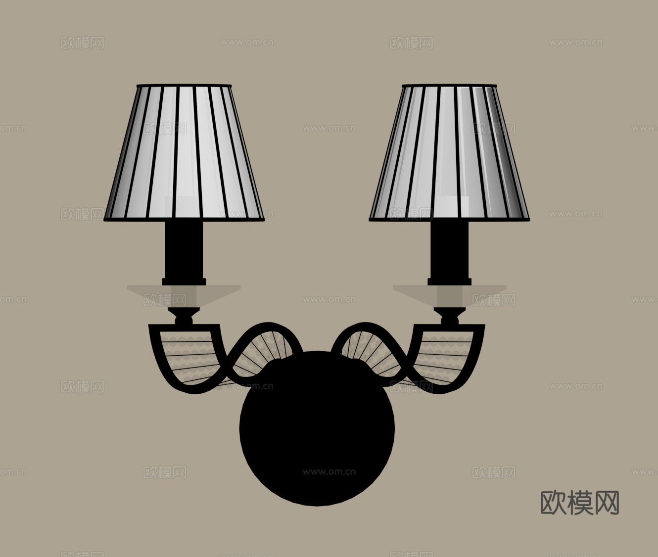 法式复古壁灯 金属壁灯su模型