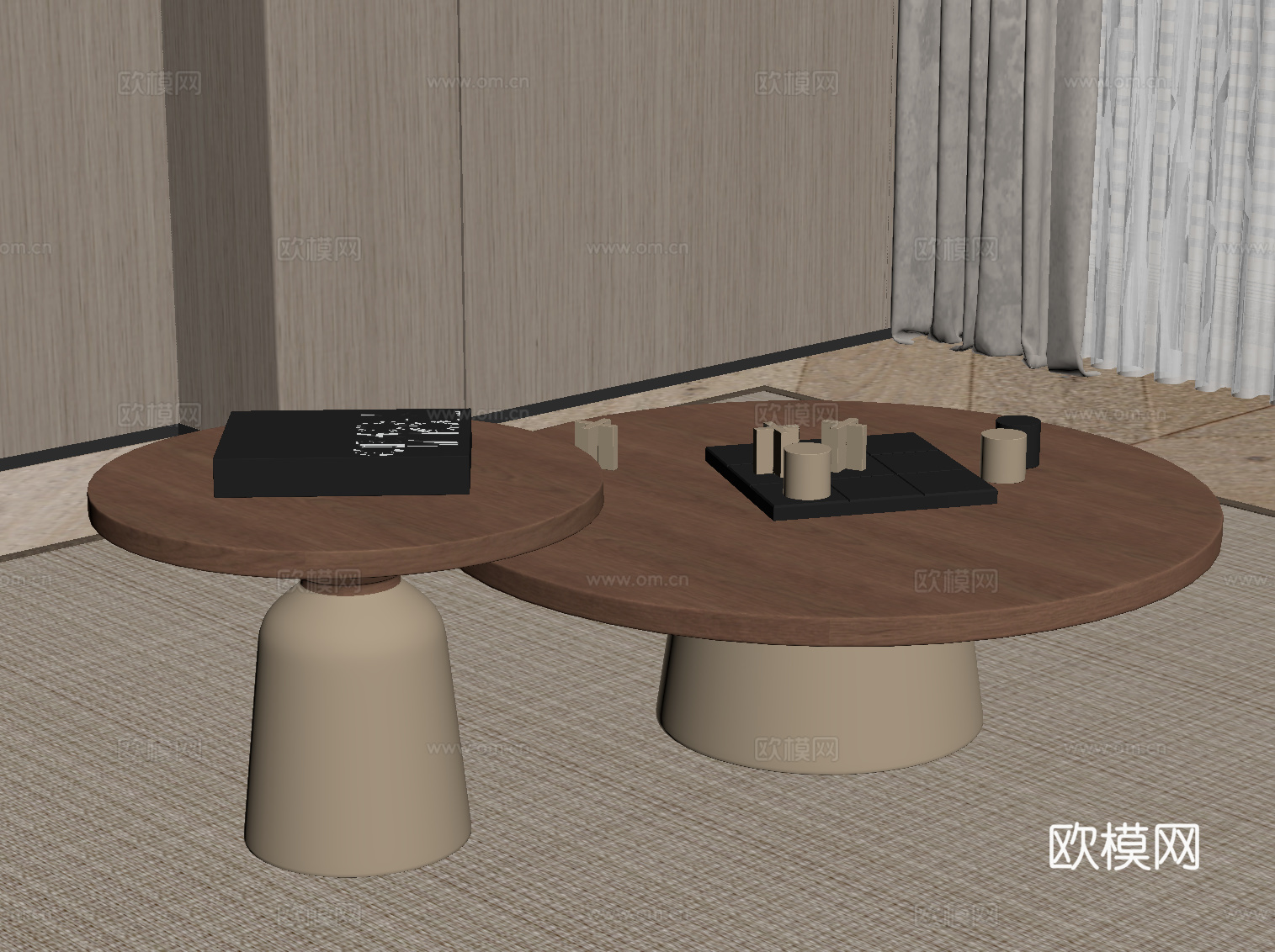 中古风茶几su模型