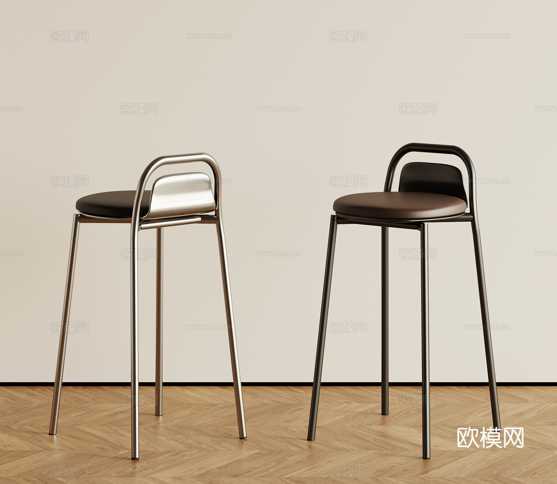 现代意式吧椅 吧凳su模型