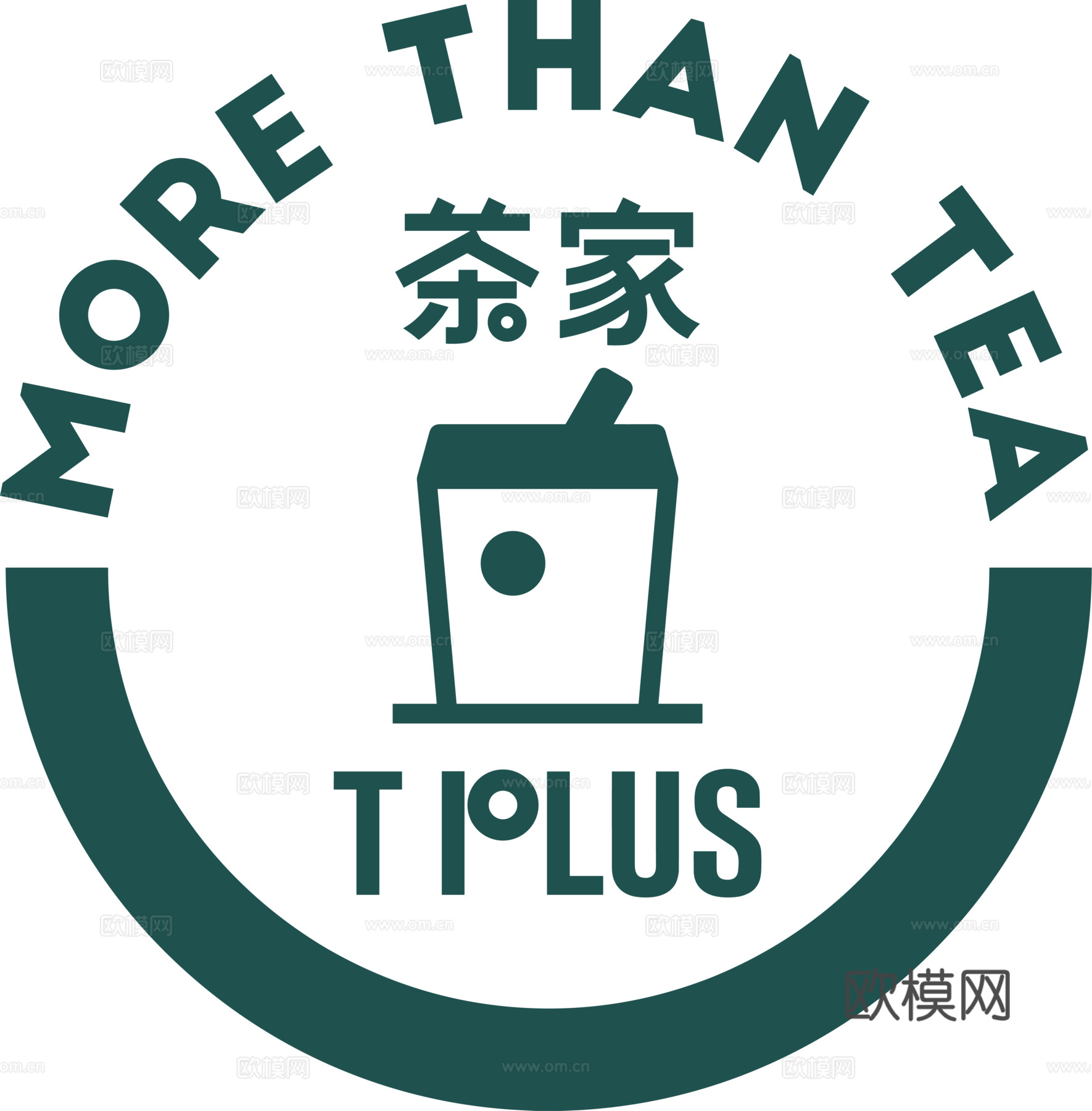TPLUS茶家，奶茶店logo