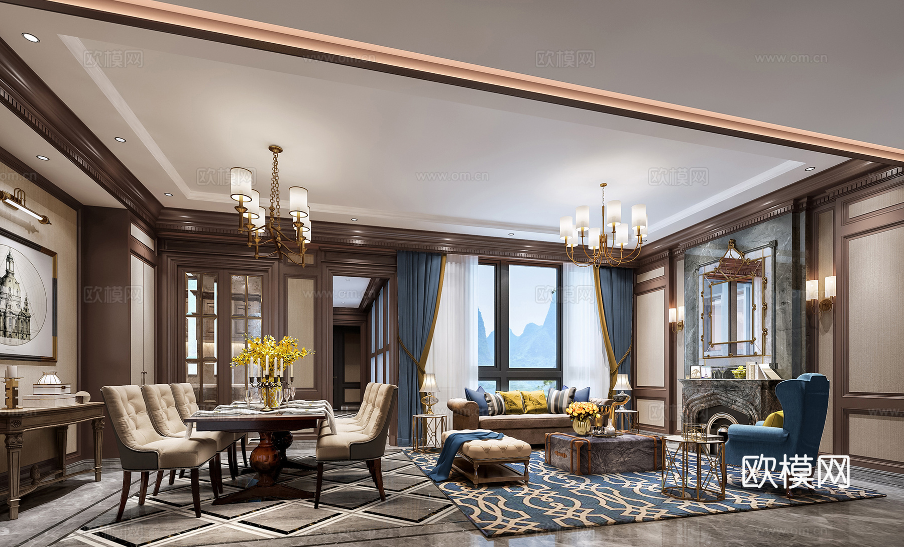 轻奢别墅 样板间 最新全套施工图 效果图合集cad施工图