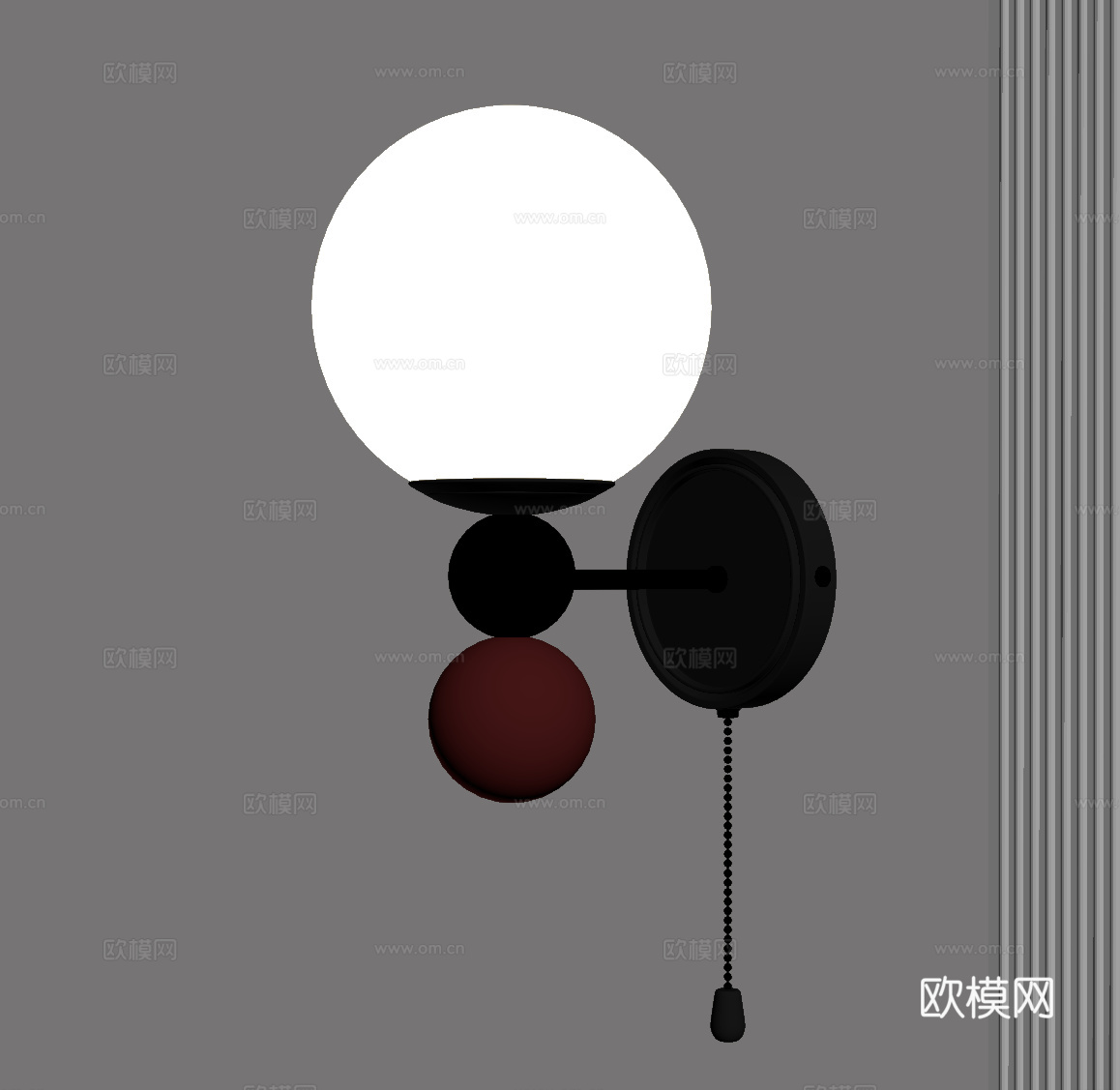 现代意式壁灯 球形壁灯su模型
