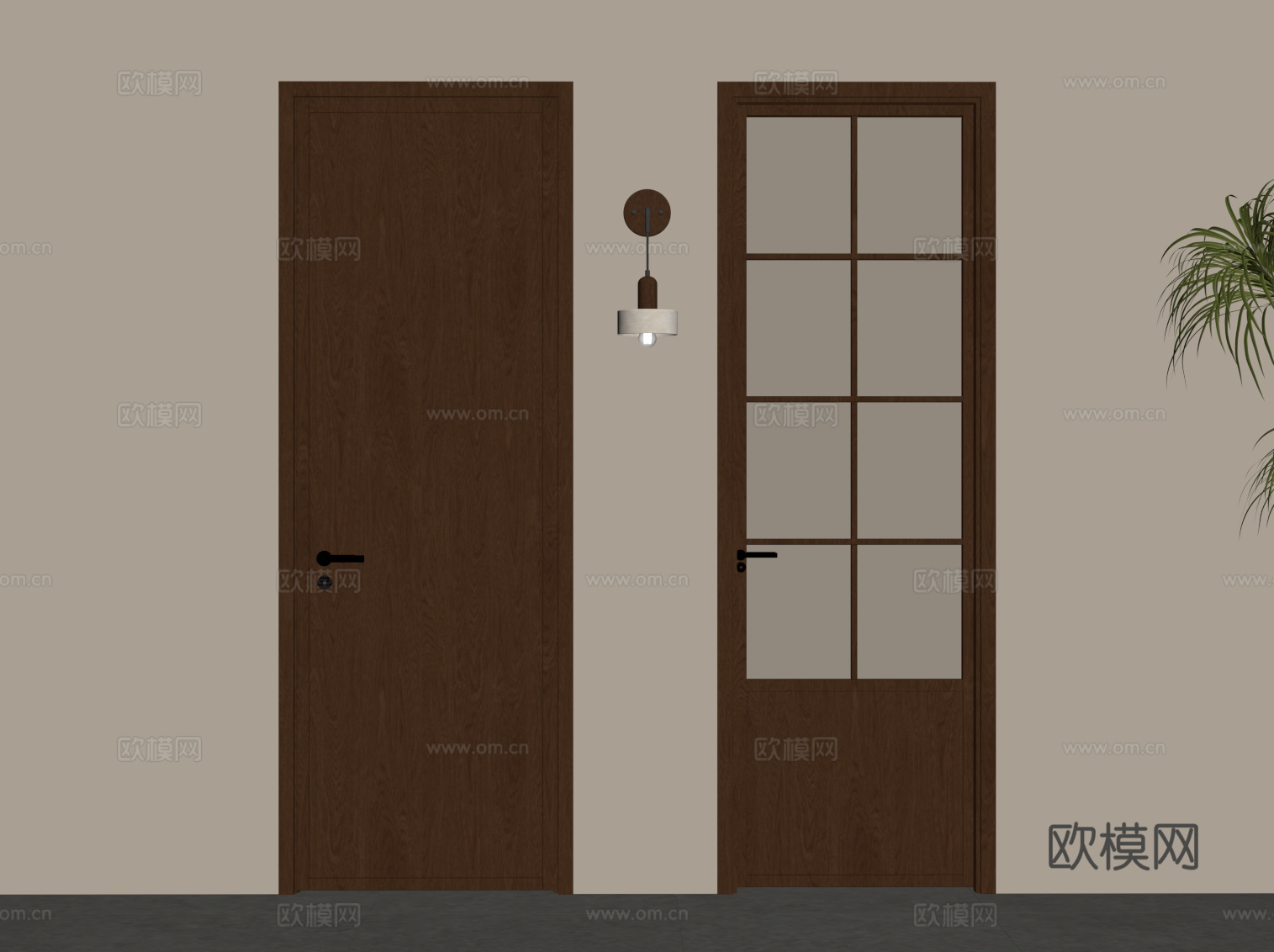 新中式厨卫门su模型