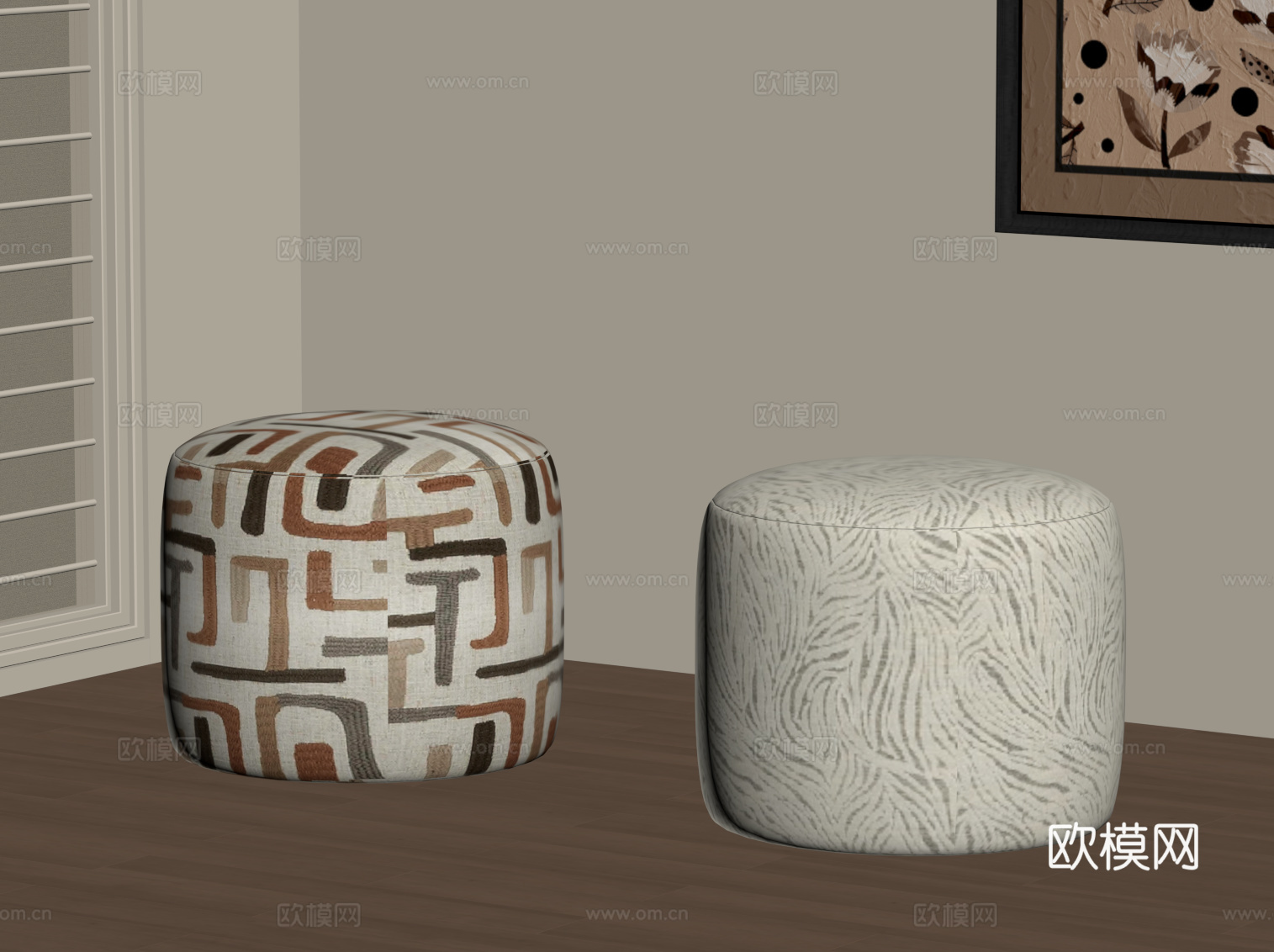 法式复古换鞋凳 沙发凳su模型