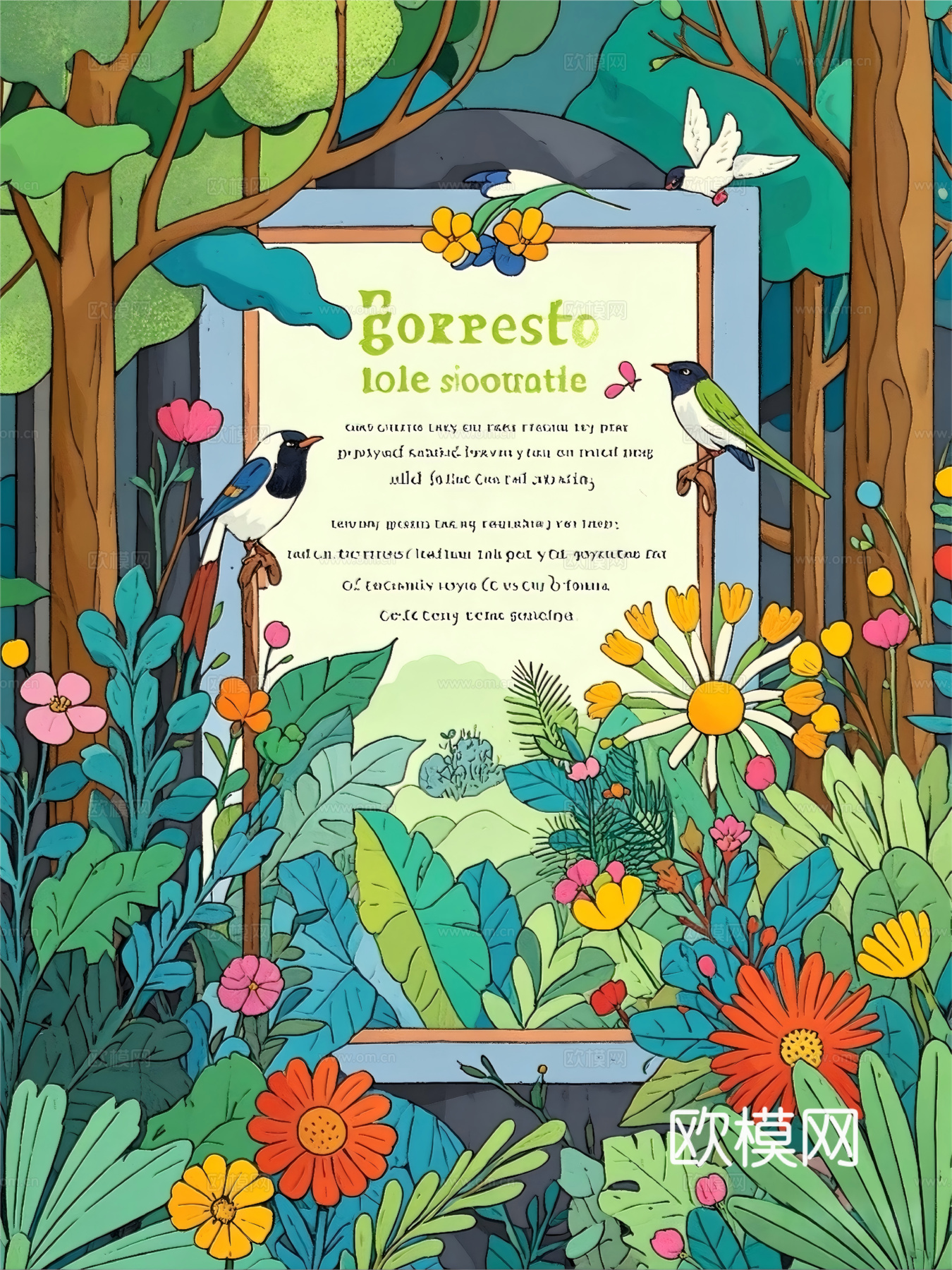 《森之形》极简线条与色块的自然交响